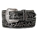ARIAT Women's Western Floral Embossed Leather Belt, Black, Small
