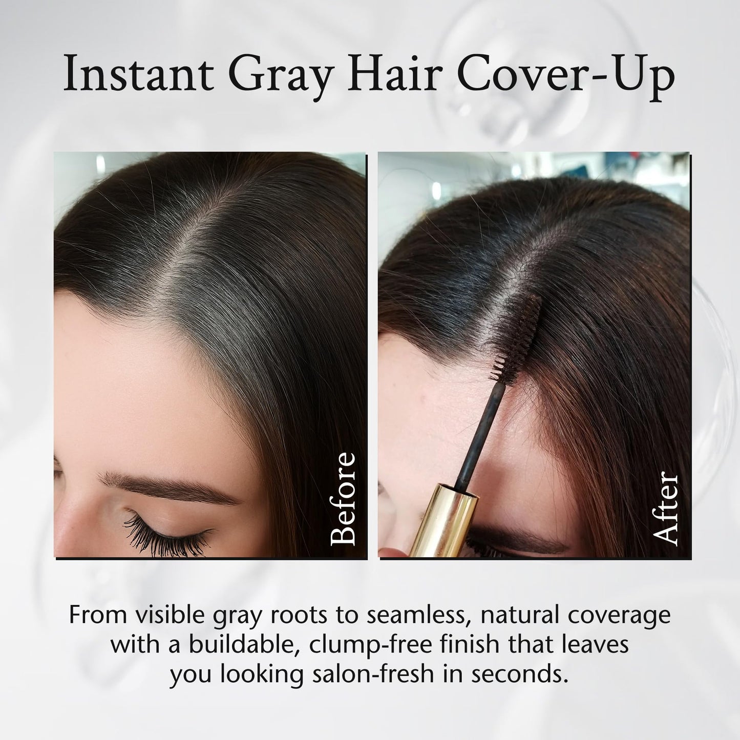 Boyd’s Brush It Away Grey Hair Root Touch Up | Temporary Hair Color Mascara for Women & Men | Quick-Dry, Water-Resistant, Light Brown