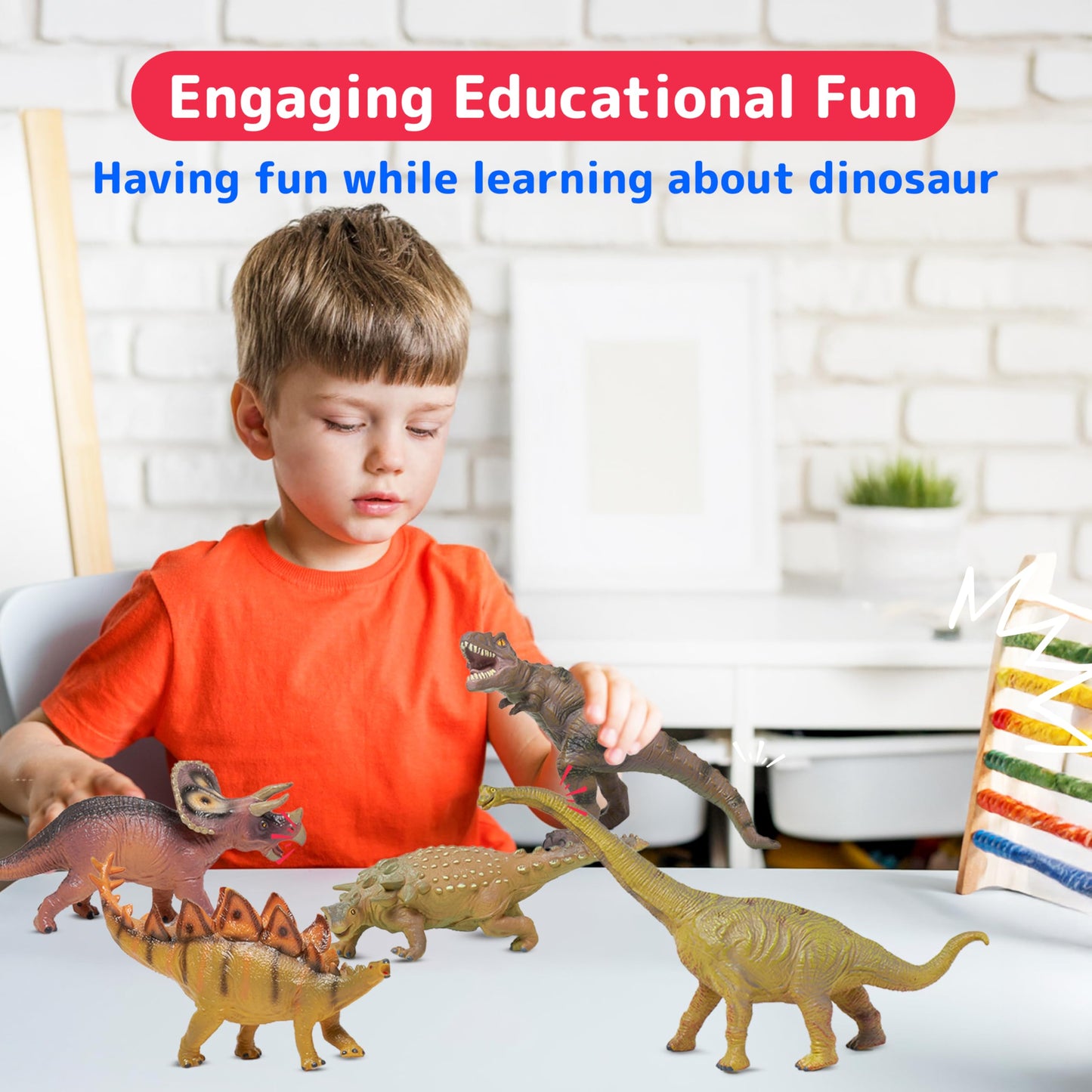 PREXTEX Jumbo Dinosaur Toy Set – 5 Large Realistic Hand-Painted Dino Figures for Kids, Play & Learning, Giant Dinosaur Toys