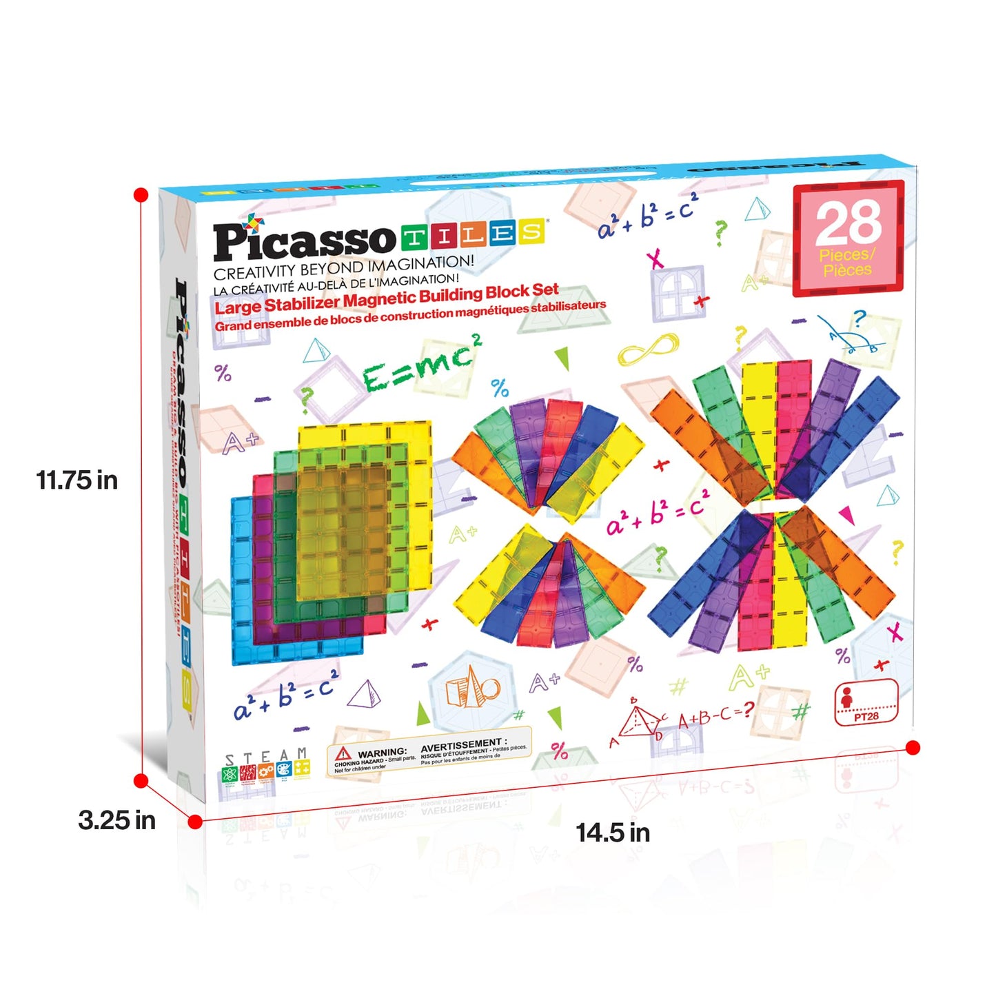 PicassoTiles Large Magnetic Base Plate Kit – Jumbo XL Stabilizer Building Block Tiles for STEM Learning, Construction & Educational Play