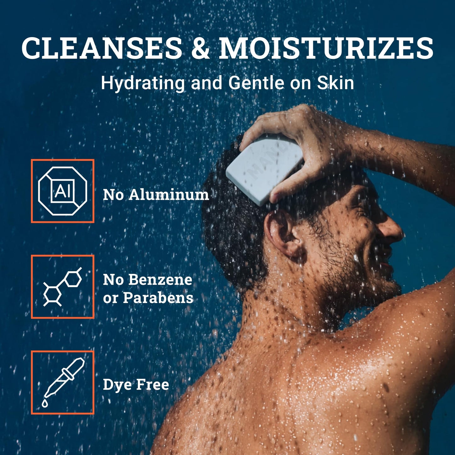 Mando All-in-One Natural Shampoo Bar for Men – Hair, Beard & Body Cleanser – Moisturizing, Paraben & Sulfate Free, Biodegradable, 5 oz, Pro Sport