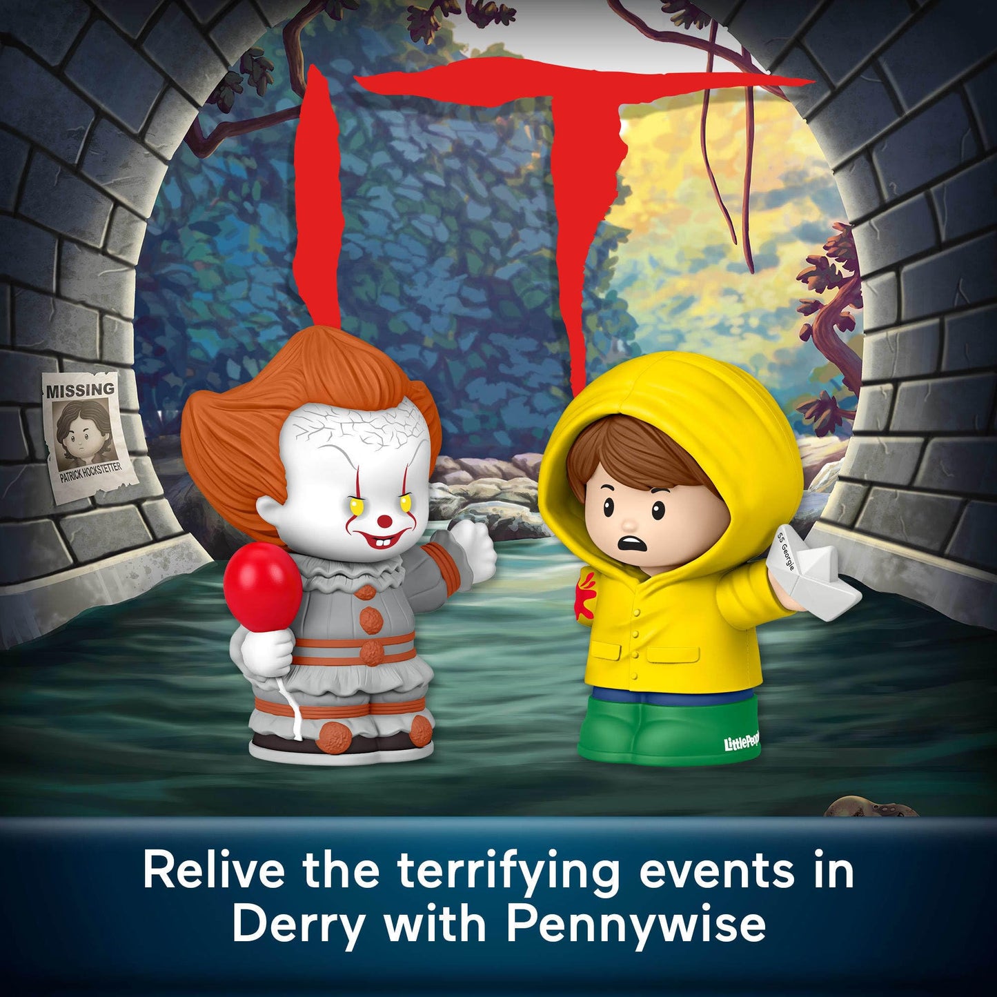 Little People Collector IT Movie Special Edition Set for Horror Fans, Pennywise & Georgie Figures in a Display Package (Amazon Exclusive)