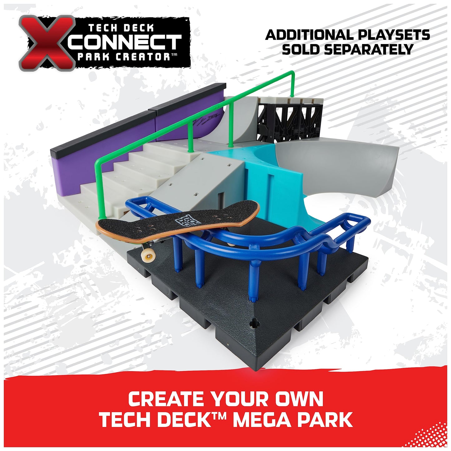 Tech Deck, Nyjah Skatepark X-Connect Park Creator, Massive Customizable Skatepark Ramp Set with Exclusive Fingerboard, Kids Toy for Ages 6 and up