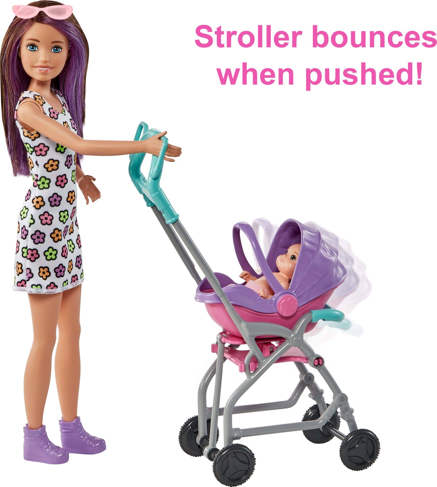 Barbie Skipper Babysitters, Inc. Playset with Skipper Babysitter Doll (Brunette), Stroller, Baby Doll & 5 Accessories, Toy for 3 Year Olds & Up