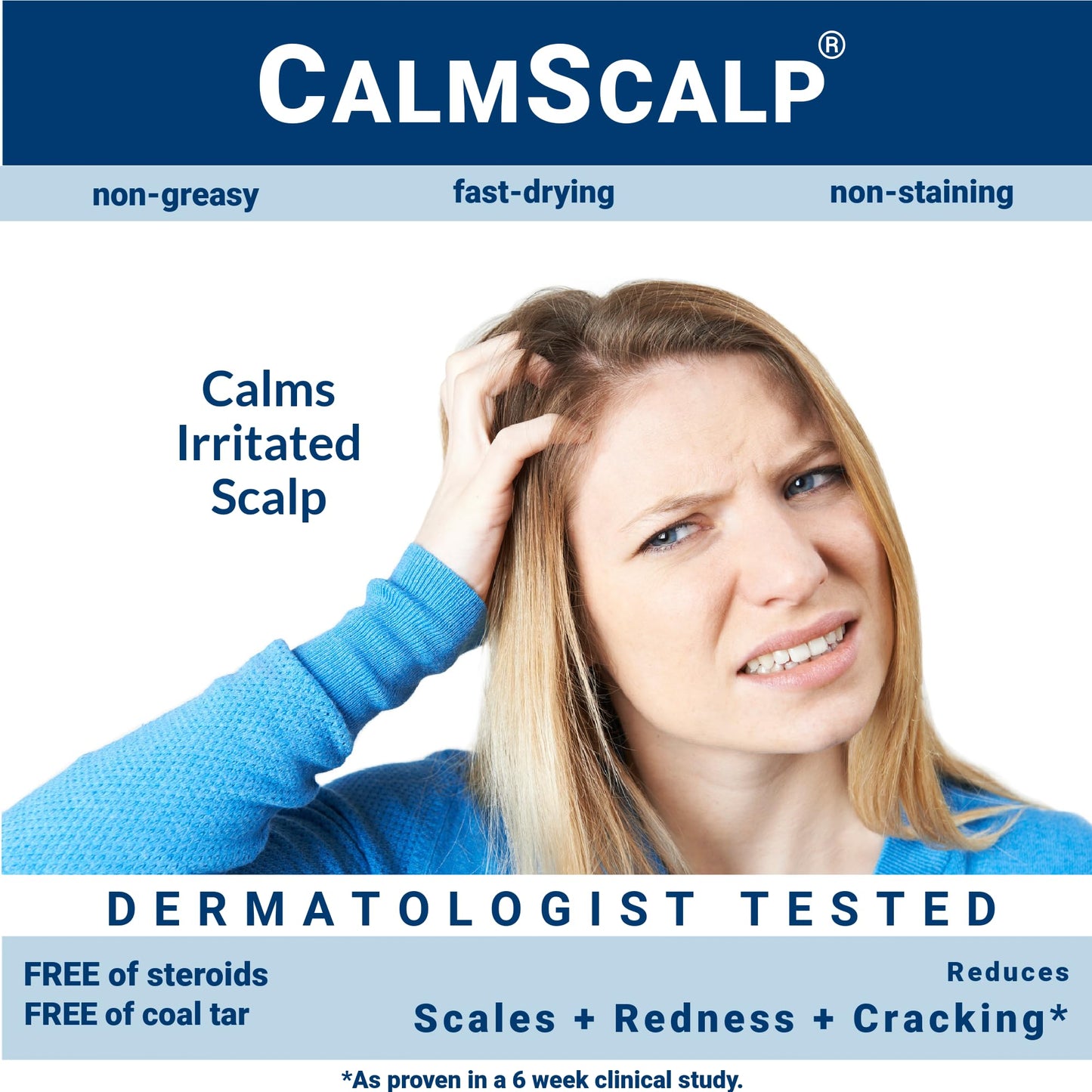 CalmScalp Scalp Serum | Scalp Itch Relief | Scalp Treatment | Exfoliates Scales and Flakes | Clinically Proven | Made in USA | 4 oz