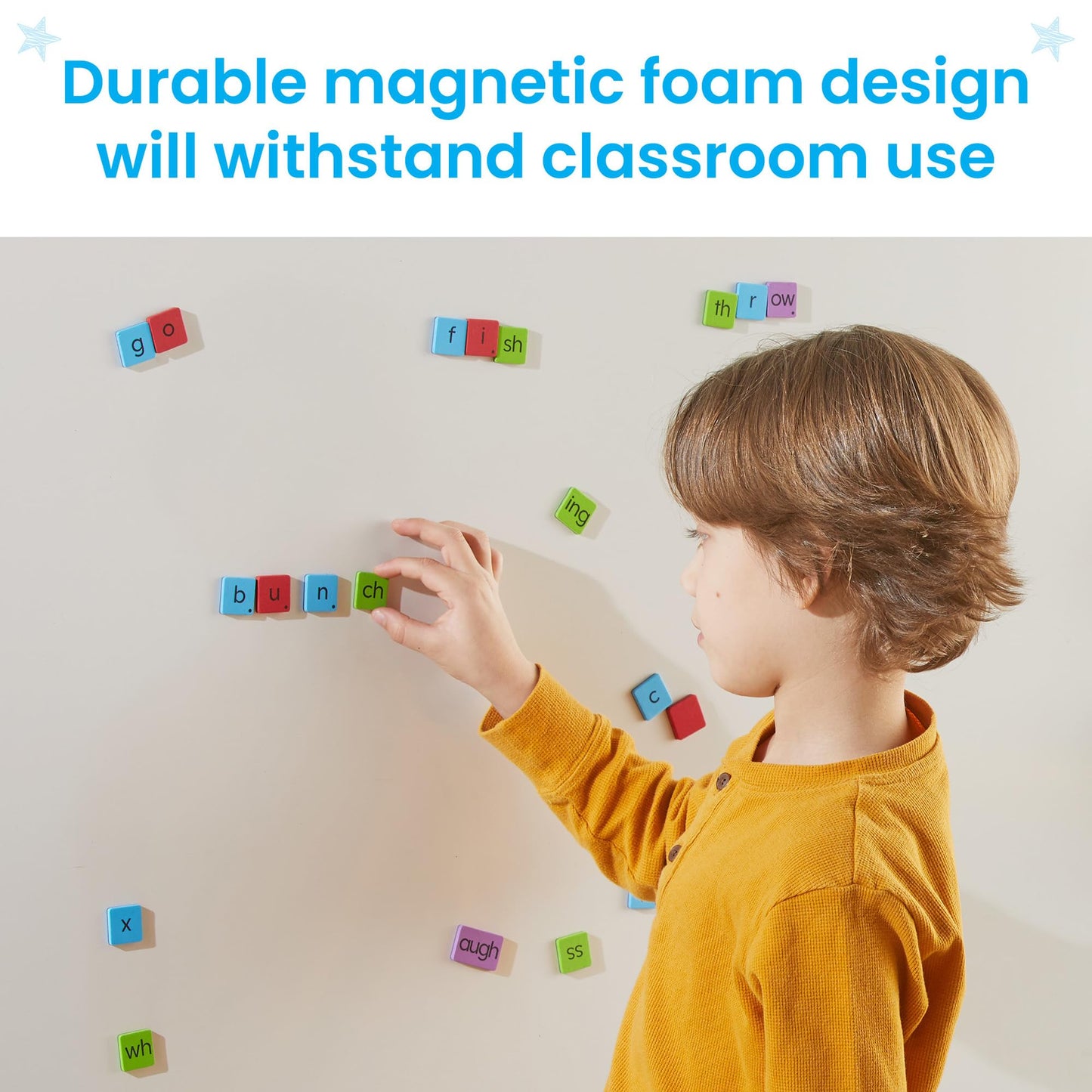 hand2mind Phonics Magnetic Letter Tiles, Word-Building & Letter Recognition for Kindergarten, Phonics, Phonemic Awareness (Set of 6)