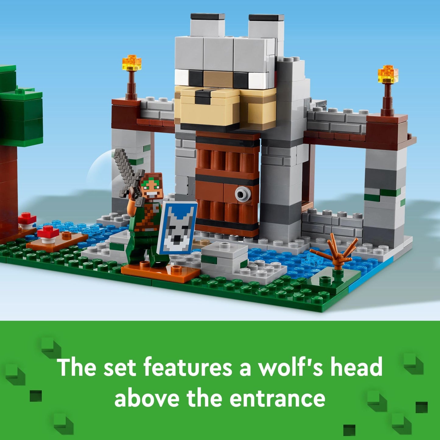 LEGO Minecraft Wolf Stronghold Fortress 21261 – Castle Building Set with Minifigures, Action-Packed Video Game Toy for Kids 8+