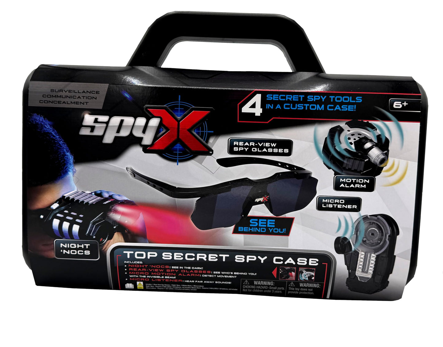 SpyX Top Secret Spy Case, Junior Secret Agent Kit with Night Vision, Motion Alarm, Spy Glasses, Ages 6-12