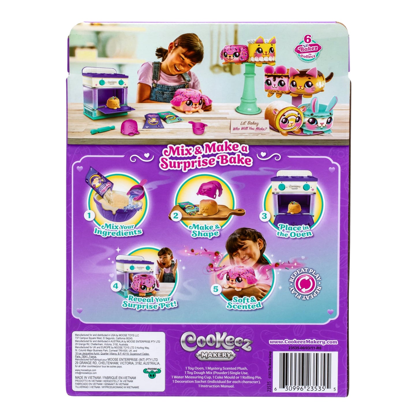 Cookeez Makery Lil' Bakez Oven – Mix, Bake & Reveal a Surprise Scented Plush Pet Toy (Non-Electronic, Styles May Vary)