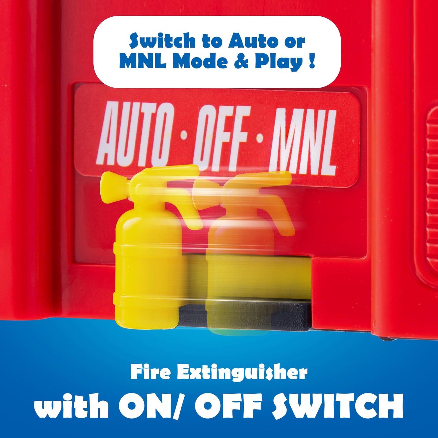 JOYIN LED Fire Truck Toy for Toddlers – Bump & Go Fire Engine with LED Lights, Sirens, Mode Switch & Volume Control, Boys & Girls Gift