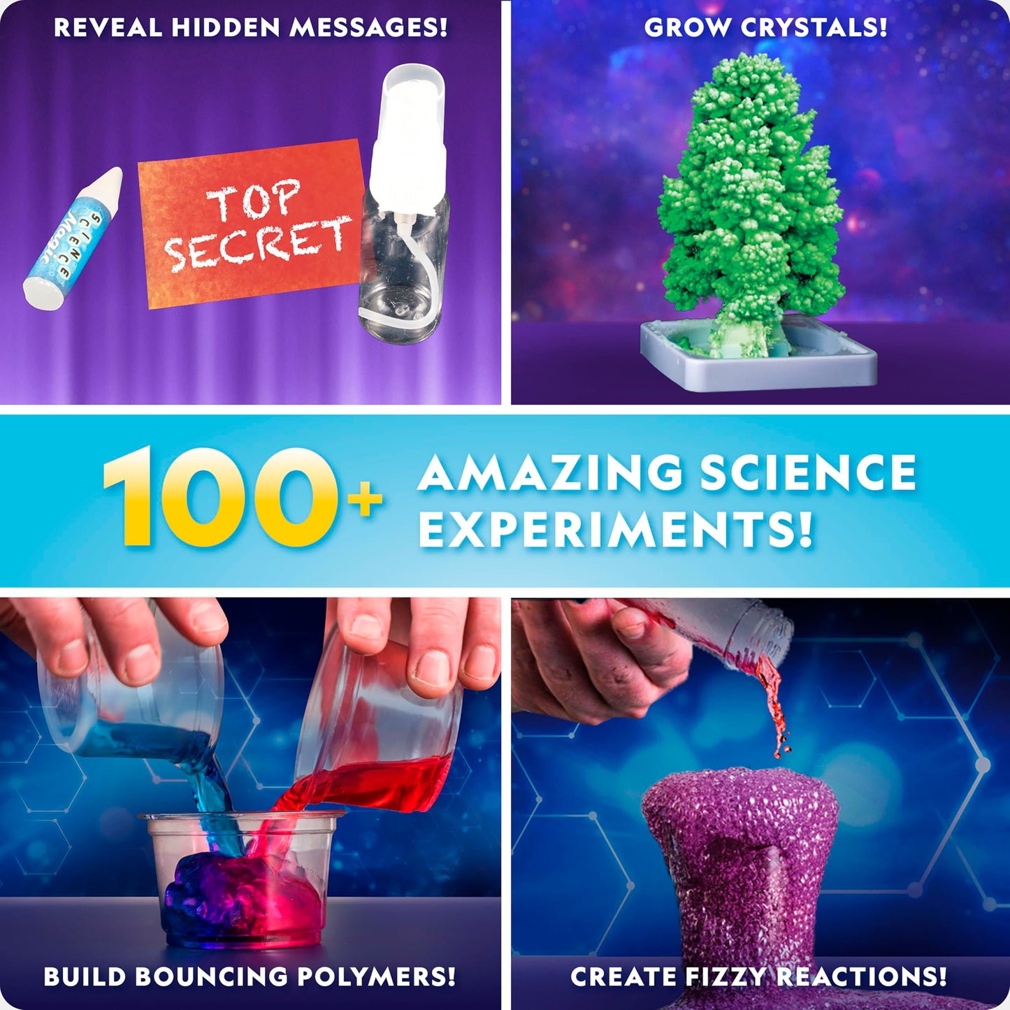 National Geographic Amazing Chemistry Set – 45 STEM Experiments Including Crystal Growing & Reactions | Kids Science Kit, Amazon Exclusive