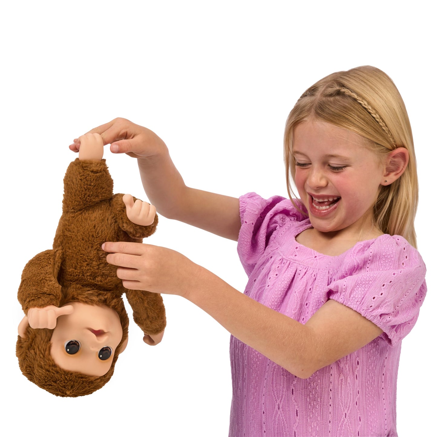 Little Live Pets My Baby Monkey Mango, 50+ Sounds and Reactions, Plush Interactive Monkey Toy Set with Accessories, Interactive Pets for Kids Ages 4+