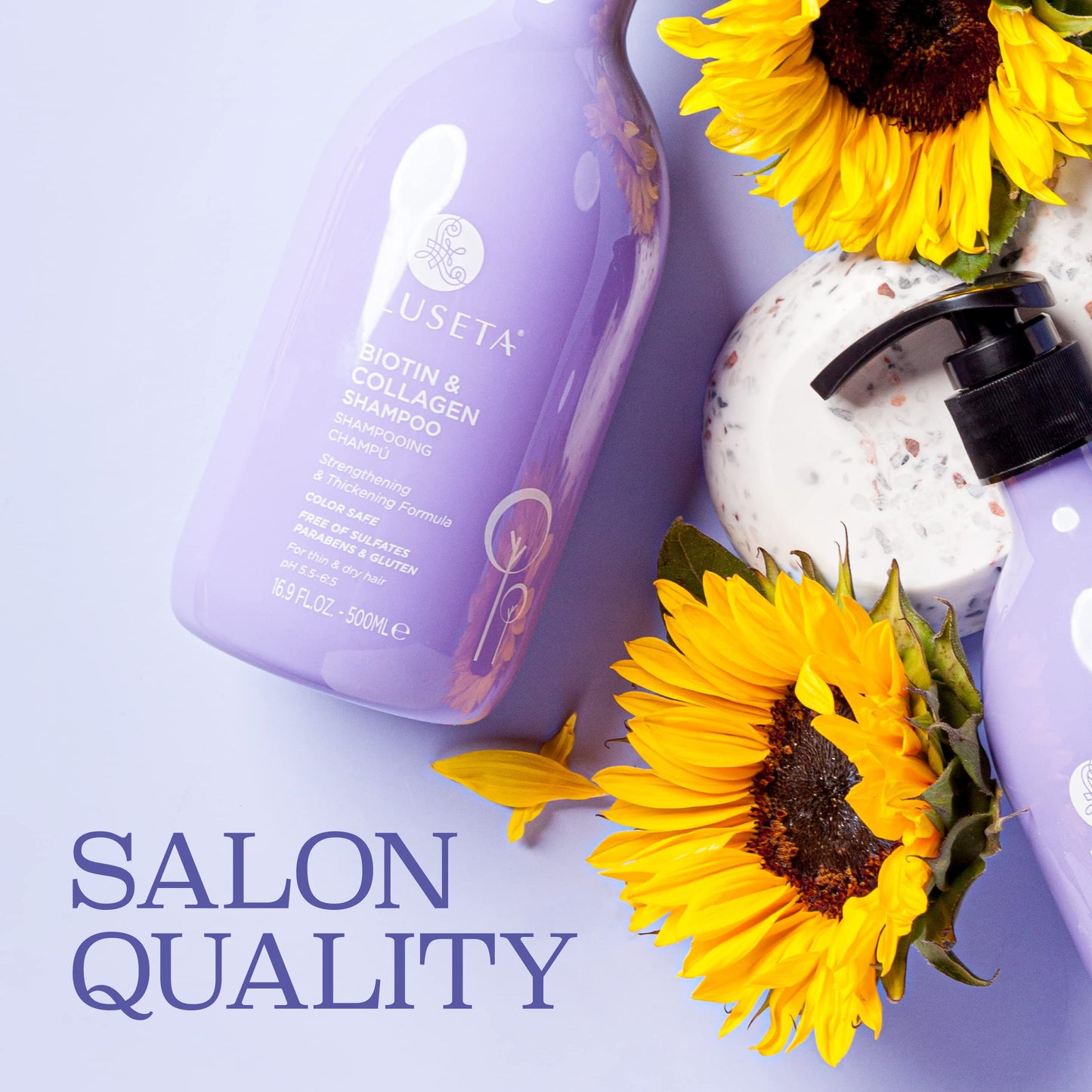 Luseta Biotin & Collagen Hair Growth Shampoo 16.9oz – Thickening & Hair Loss Treatment for Men & Women, with Vitamin B7 & Argan Oil, Sulfate-Free