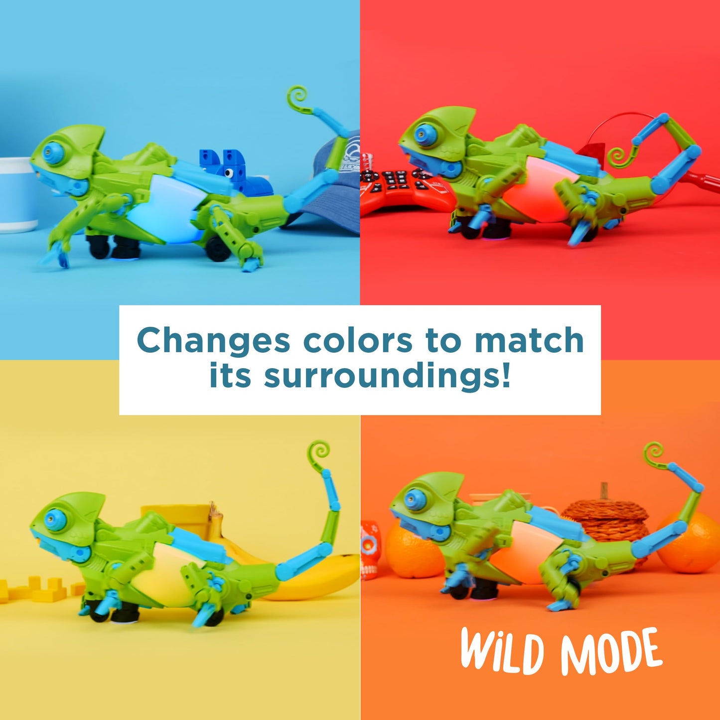 Thames & Kosmos My Robotic Pet: Coding Chameleon STEM Kit | Color-Sensing Robot for Kids 8+ | Screen-Free Fun, 3 Play Modes