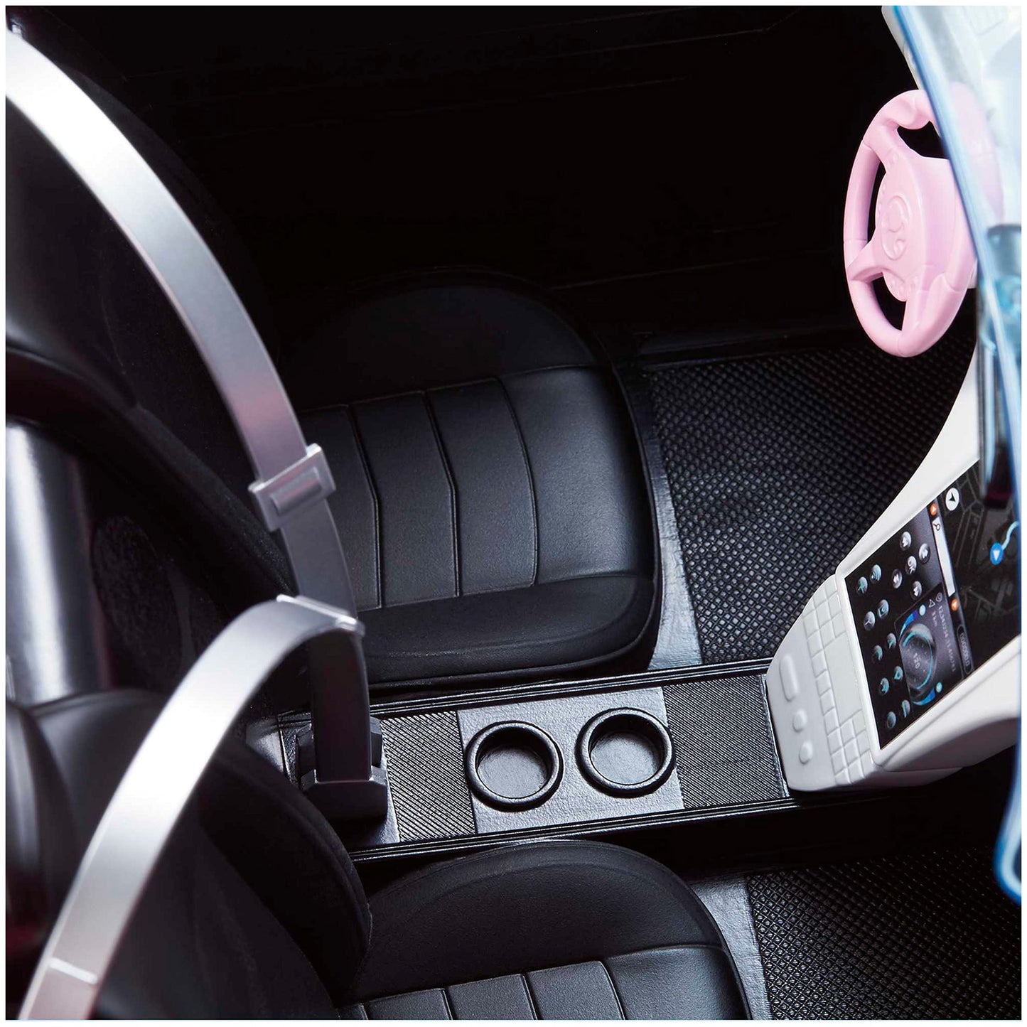 Barbie Convertible 2-Seater Vehicle, Pink Car with Rolling Wheels & Realistic Details, Gift for 3 to 7 Year Olds