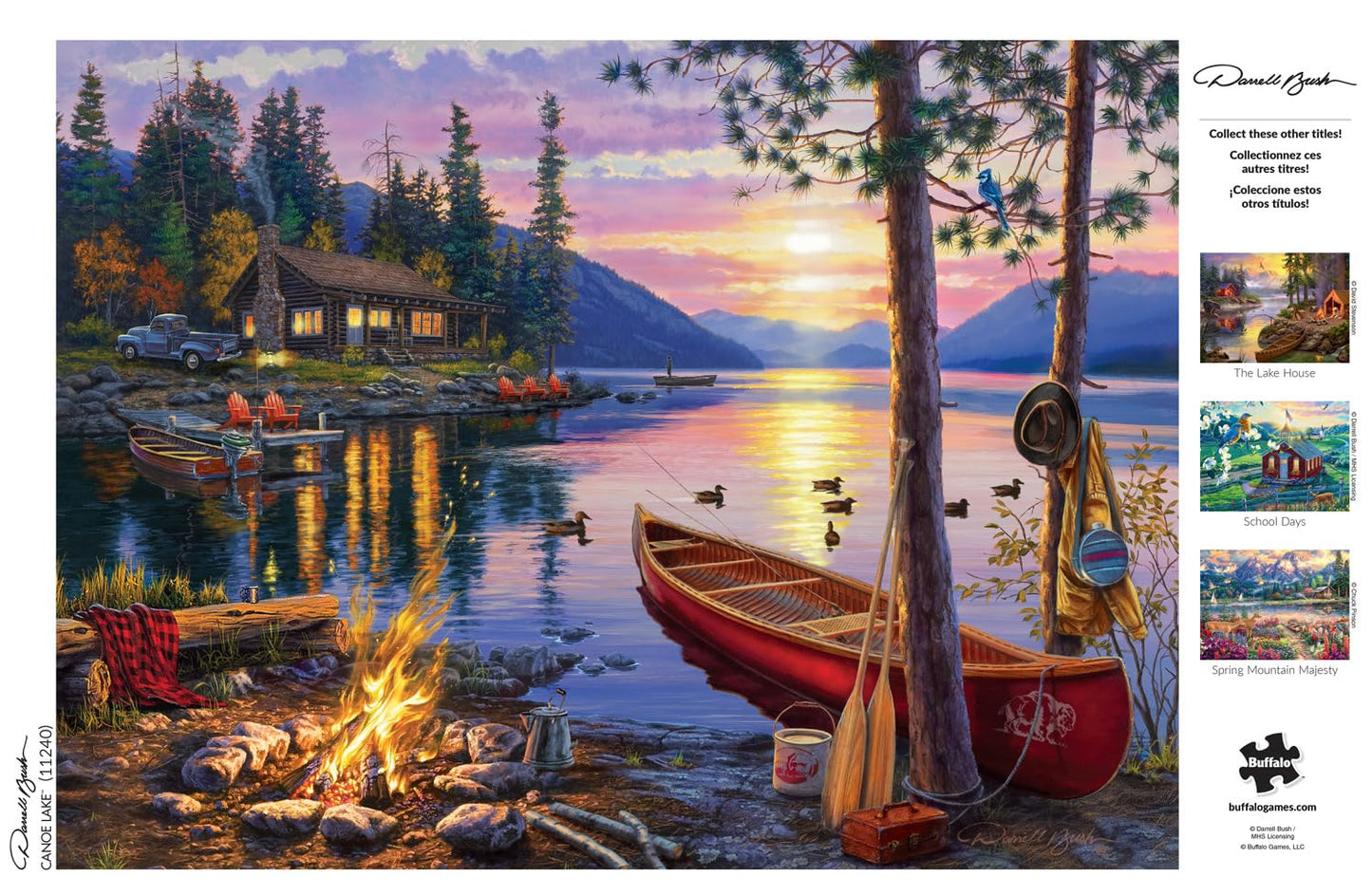 Buffalo Games Darrell Bush Canoe Lake – 1000-Piece Jigsaw Puzzle for Adults, Challenging Puzzle for Game Nights, 26.75"x19.75" Finished Size