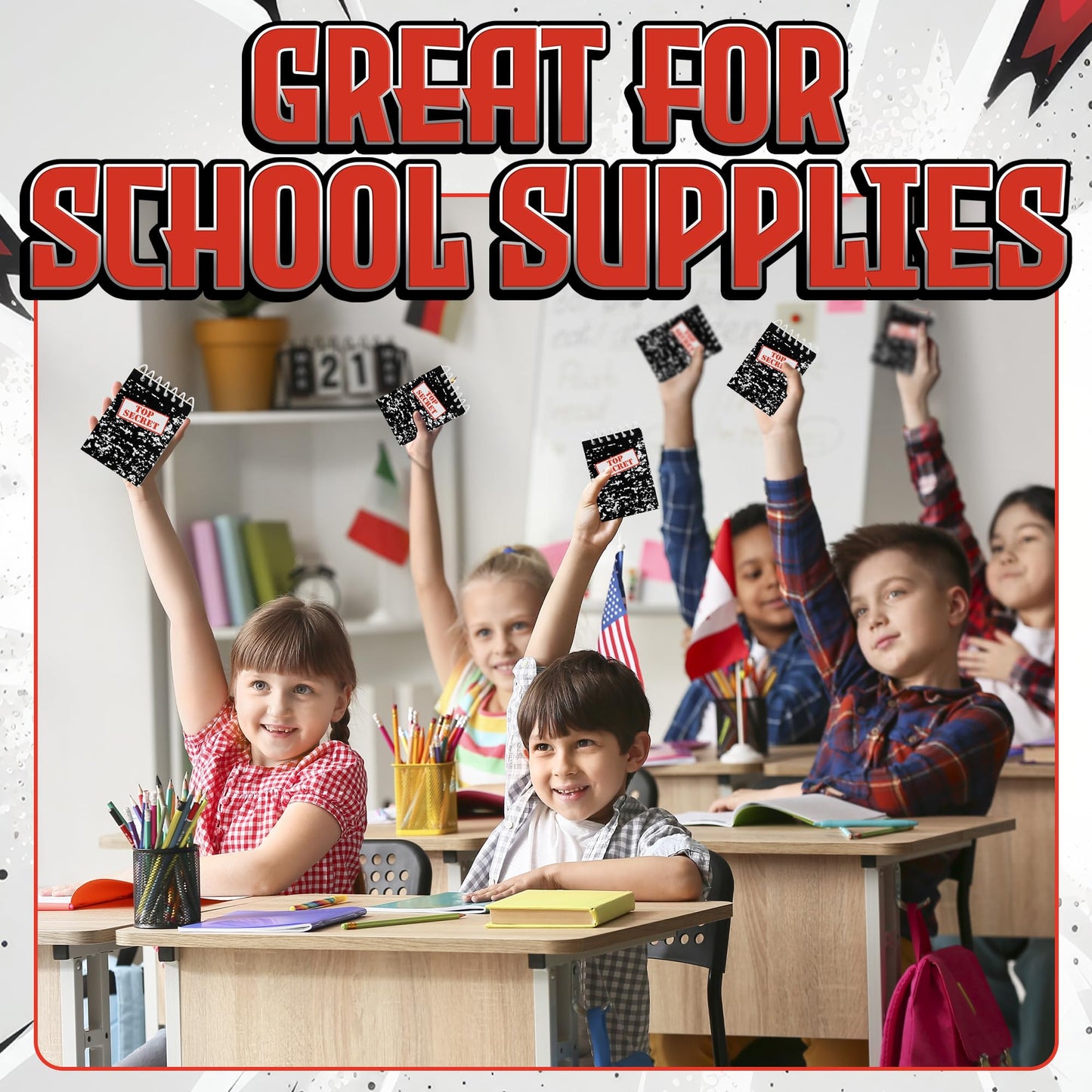 Bedwina Mini Notebooks for Kids Party Favors – Pack of 24 Spiral Notepads for Spy, Detective, or Murder Mystery Themed Parties