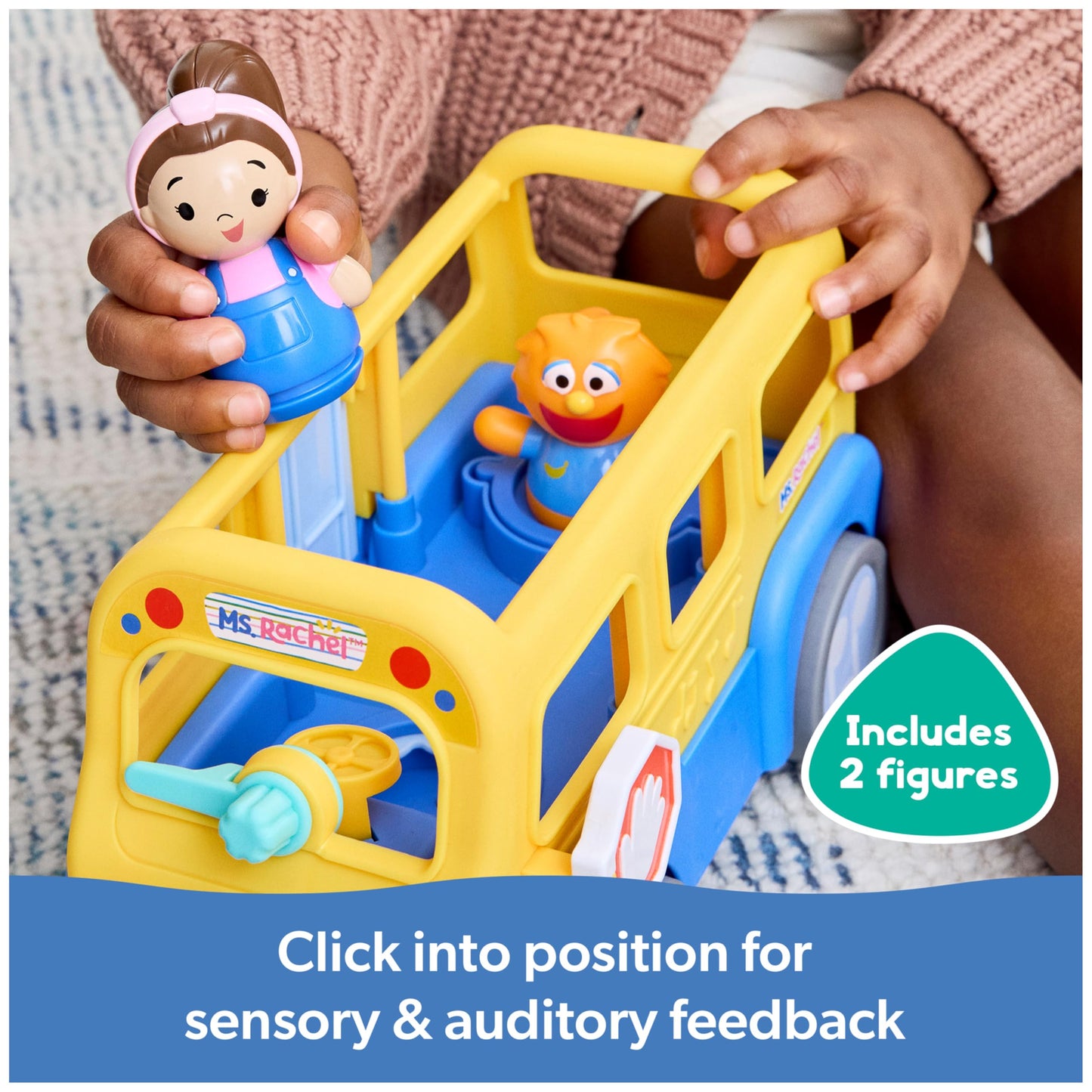 Ms. Rachel Official My First Learning Electronic School Bus with 2 Figures, Music & Sounds, Educational Toys & Toddler Toys for Girls & Boys Ages 1-3+