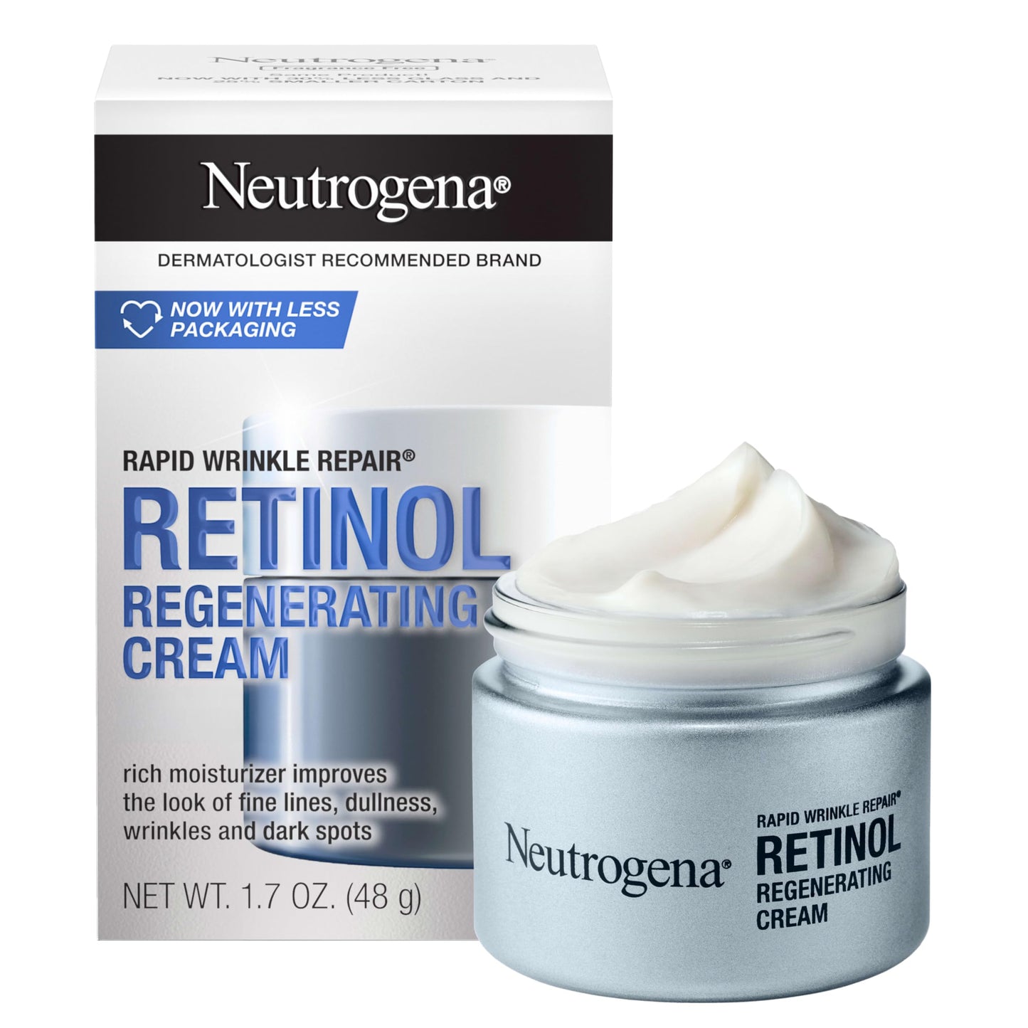 Neutrogena Rapid Wrinkle Repair Retinol Face Moisturizer – Daily Anti-Aging Cream with Retinol & Hyaluronic Acid, 1.7 oz