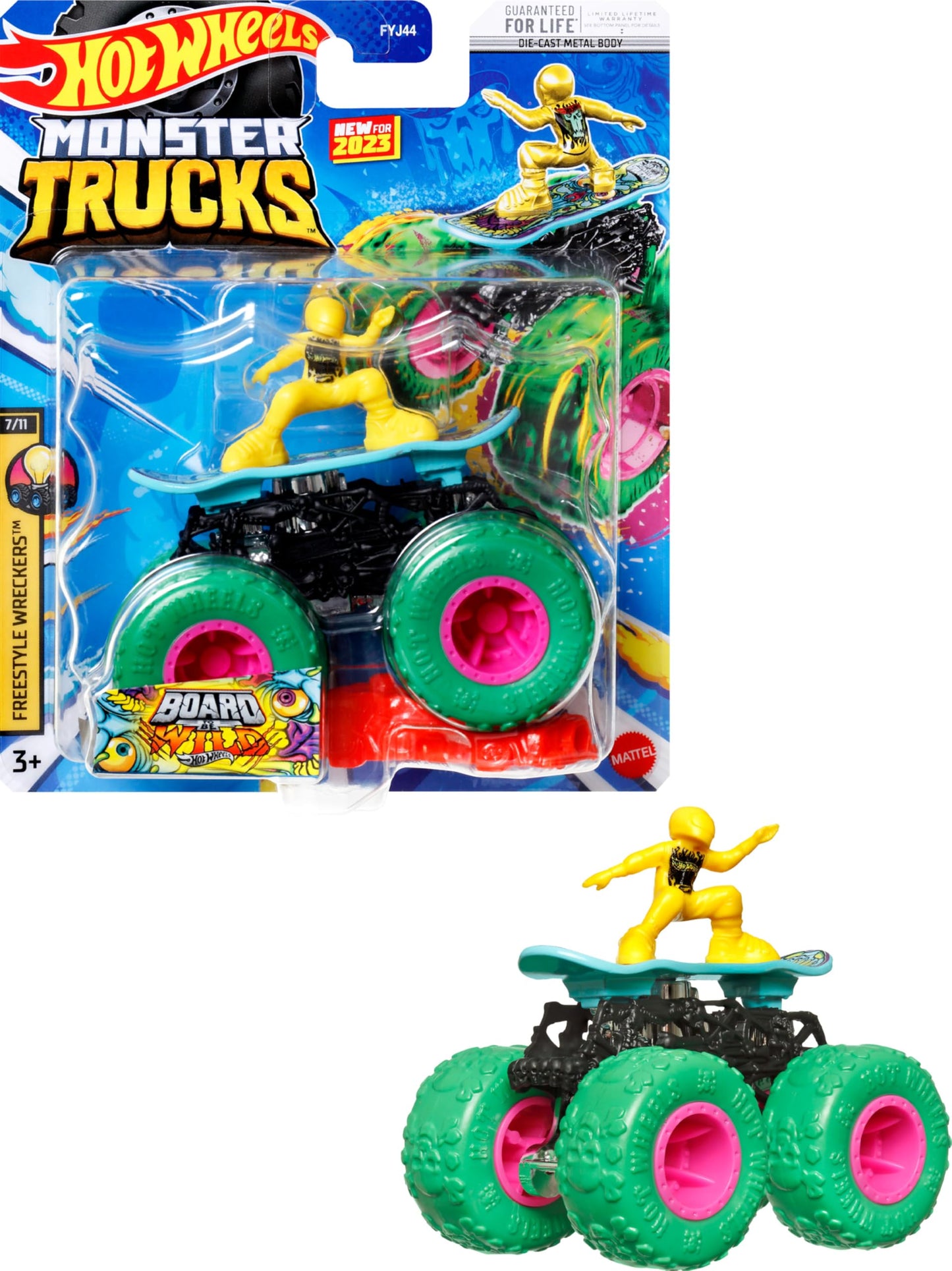 Hot Wheels Monster Trucks Set, 1 Toy Truck in 1:64 Scale & 1 Crushable Car, Vehicle Play for Kids & Collectors (Styles May Vary)