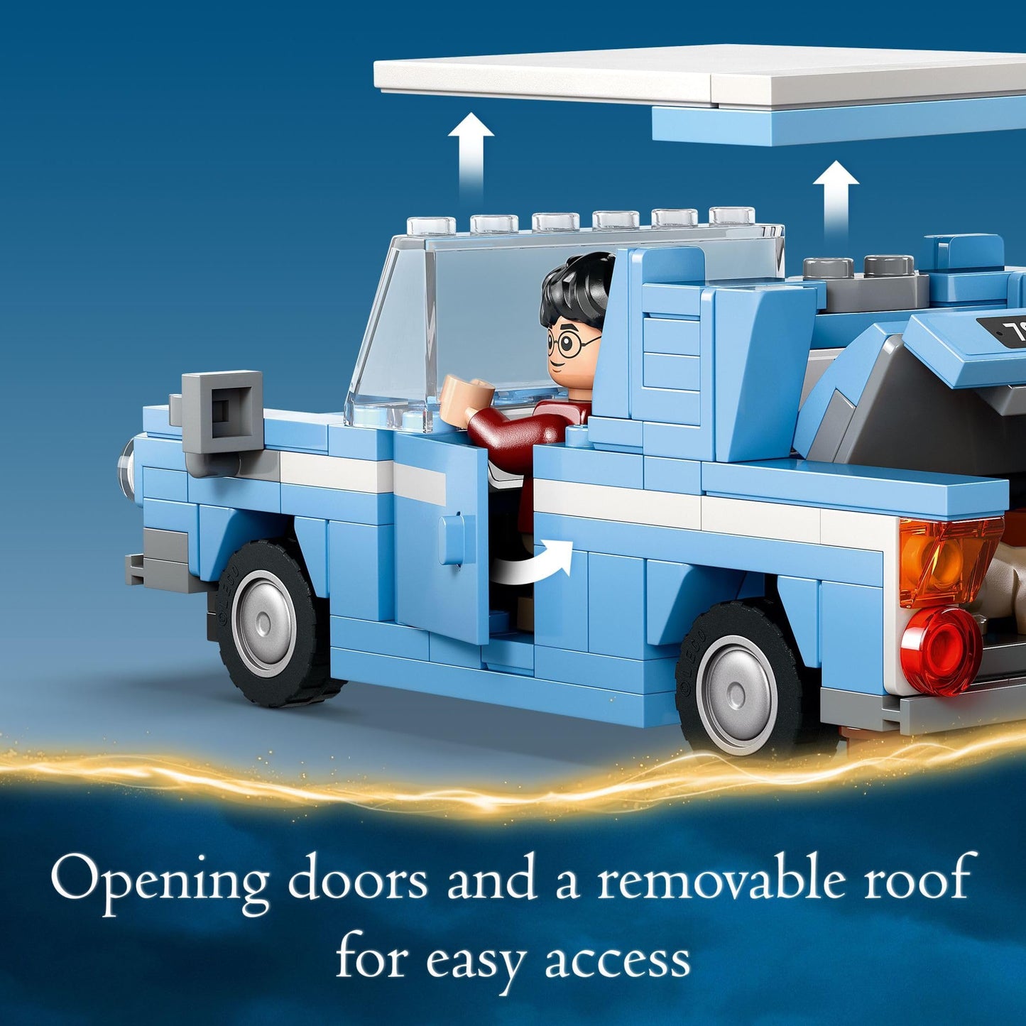 LEGO Harry Potter Flying Ford Anglia 76424, Buildable Car Toy with 2 Minifigures, Role Play & Fantasy Playset for Kids 7+