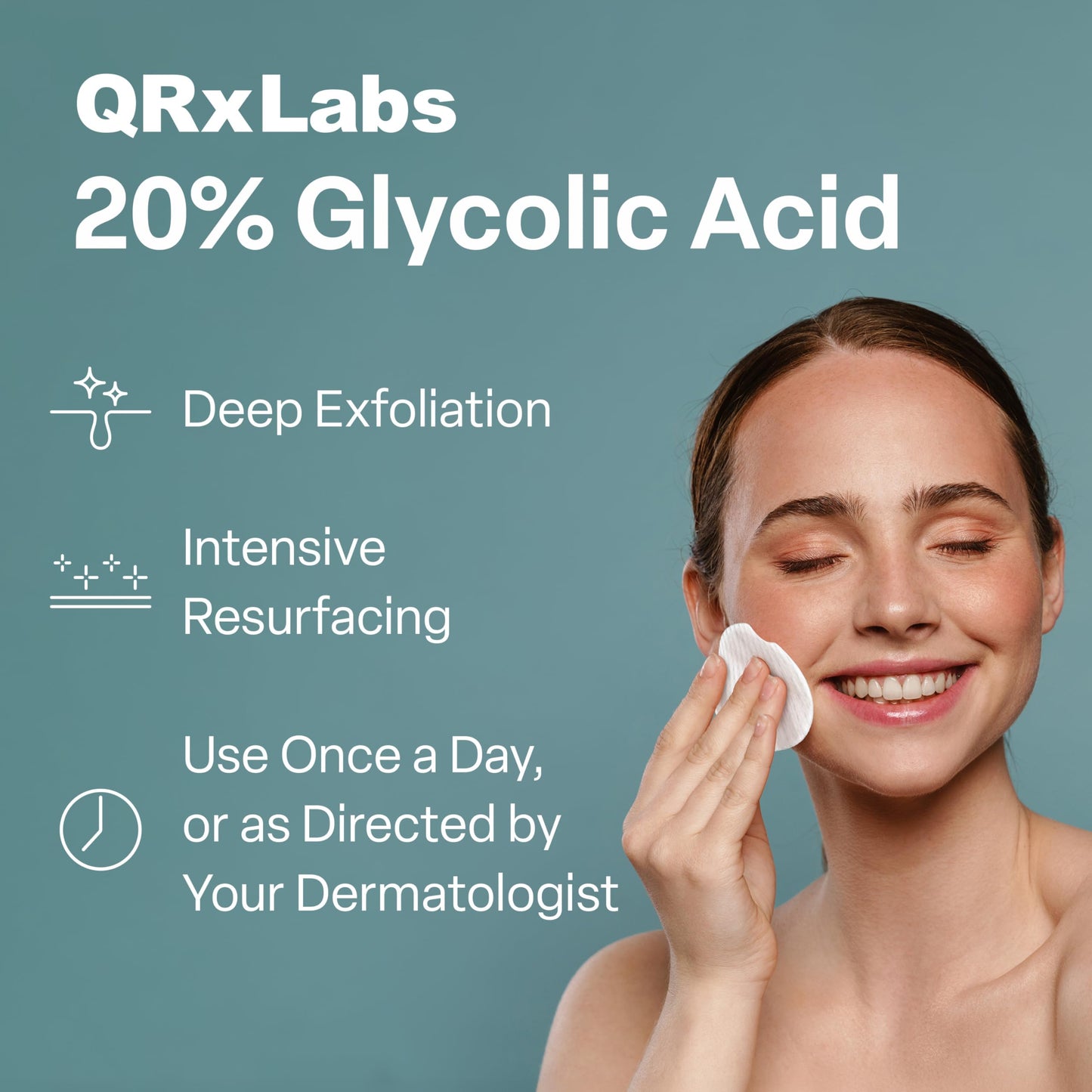 Glycolic Acid 20% Peel Pads for Face & Body with Vitamins B5, C & E, Green Tea & Calendula – Exfoliates & Reduces Fine Lines
