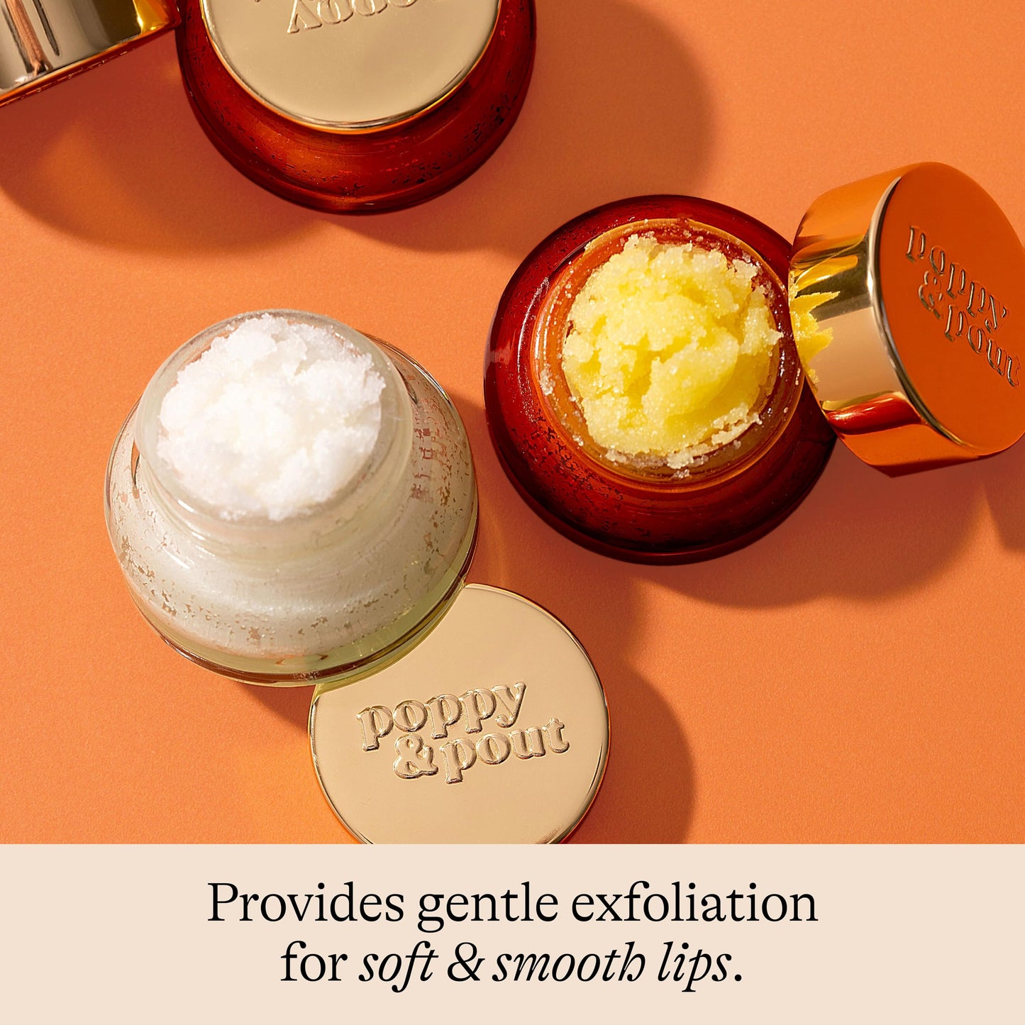 Poppy & Pout Marshmallow Creme Lip Scrub – Natural, Moisturizing Sugar Exfoliator with Essential Oils, Smooths & Hydrates, Cruelty-Free