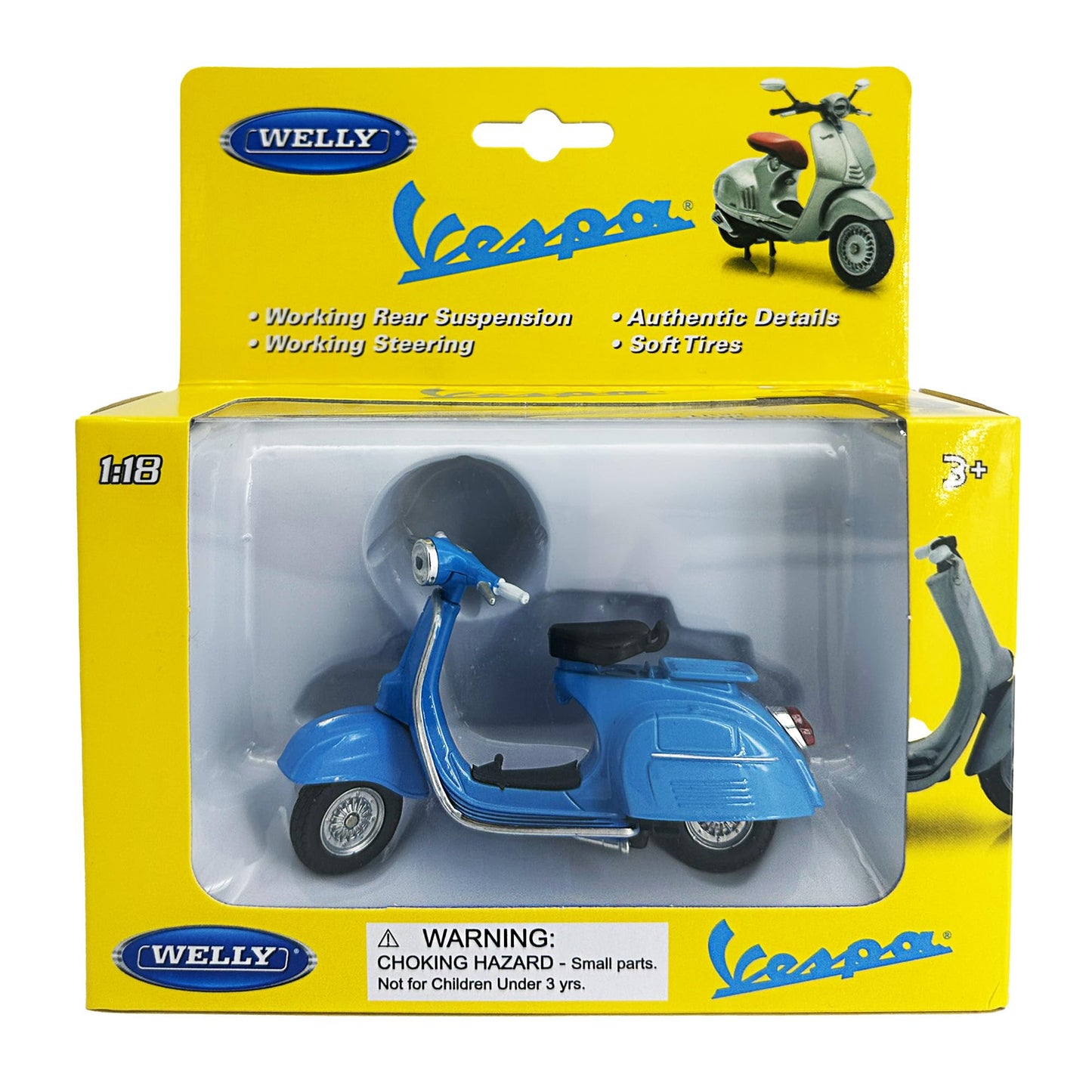 Welly Die Cast Vespa 150 (1970), 1:18 Scale, Collectible Model Scooter Moped