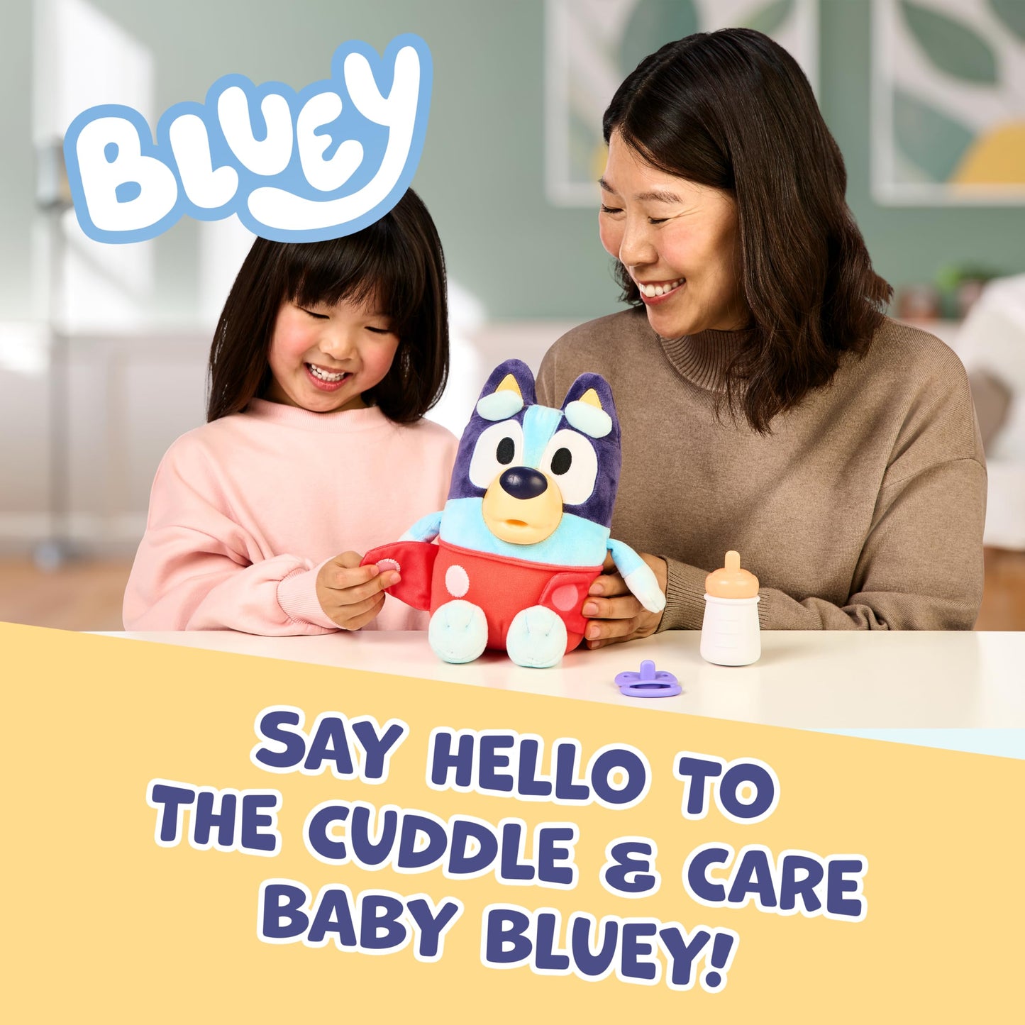 Bluey Care and Cuddle Soft Baby Toy Plush, 11”, Interactive Electronic Baby Plush Toy with 10 Different Sounds, Cuddly Soft Toys for Ages 3+