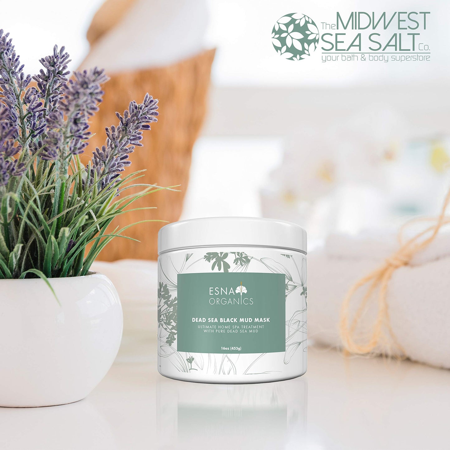 Esna Organics Dead Sea Black Mud Mask - 16oz