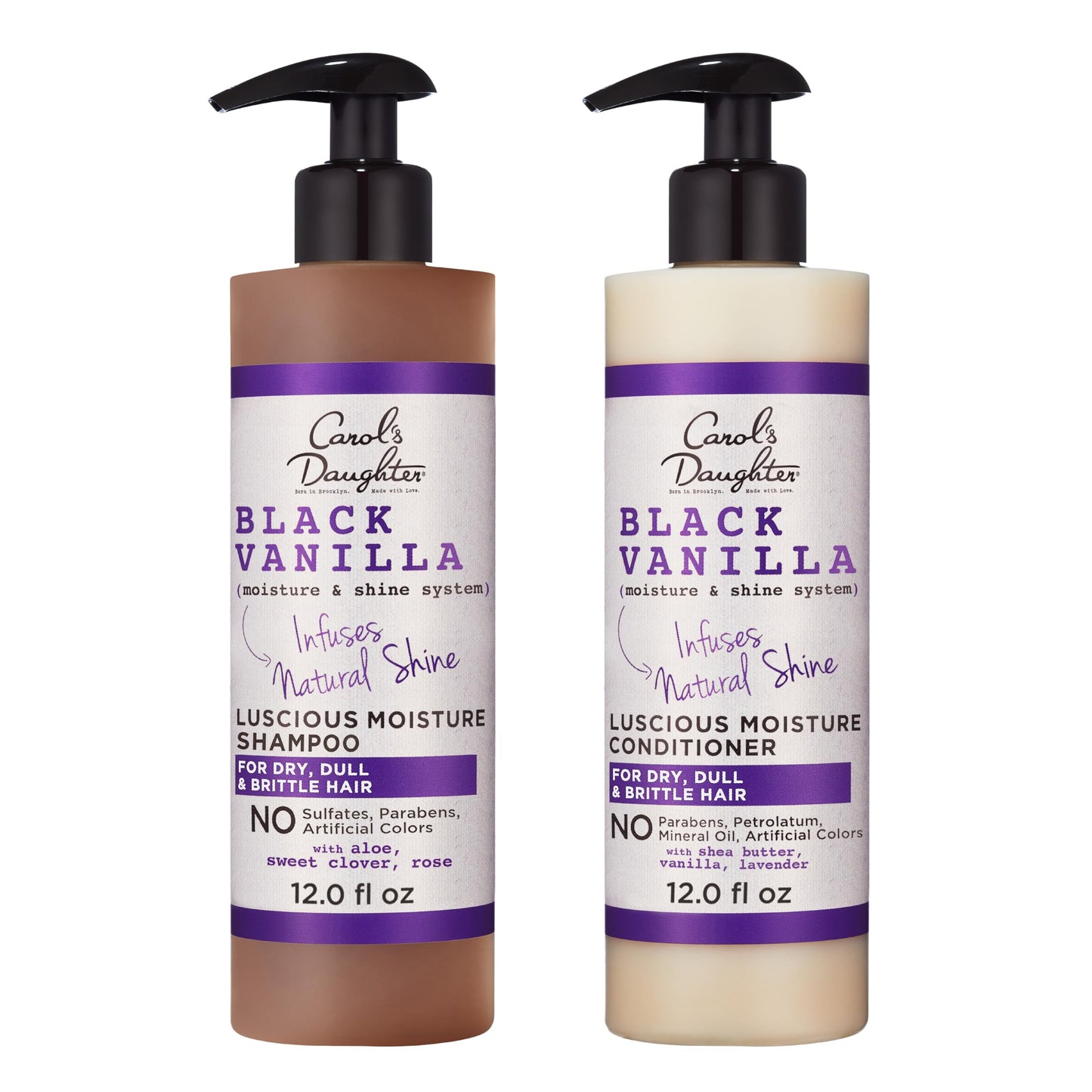 Carol's Daughter Black Vanilla Sulfate-Free Shampoo & Conditioner Set | Moisturizing Hair Care for Dry, Damaged, Curly & Natural Hair, 1 Kit
