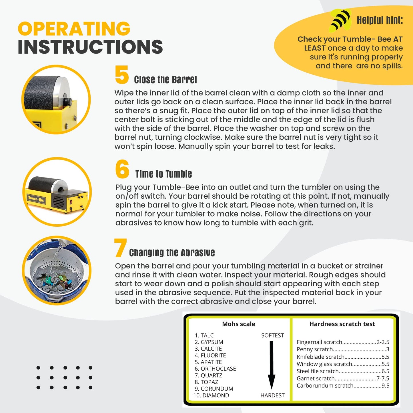 Tumble-Bee TB-14 Rock Tumbler - Large 1x4LB Rotary Polishing Machine for Stones, Rocks, Metals & Sea Glass, Adults & Kids, Hobby & Pro Use