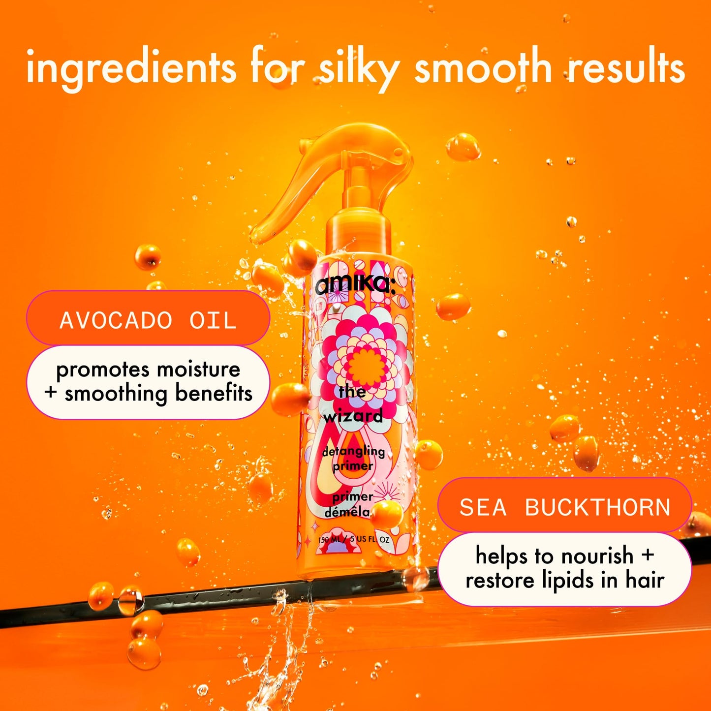 amika the wizard detangling hair primer, 60ml