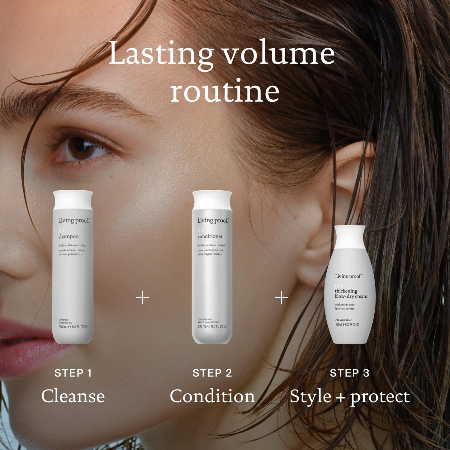 Living proof Full Thickening Blow-Dry Cream – All-Day Fullness, Shine, Lightweight Conditioning, Heat Protection for Fine or Flat Hair, 3.7 oz