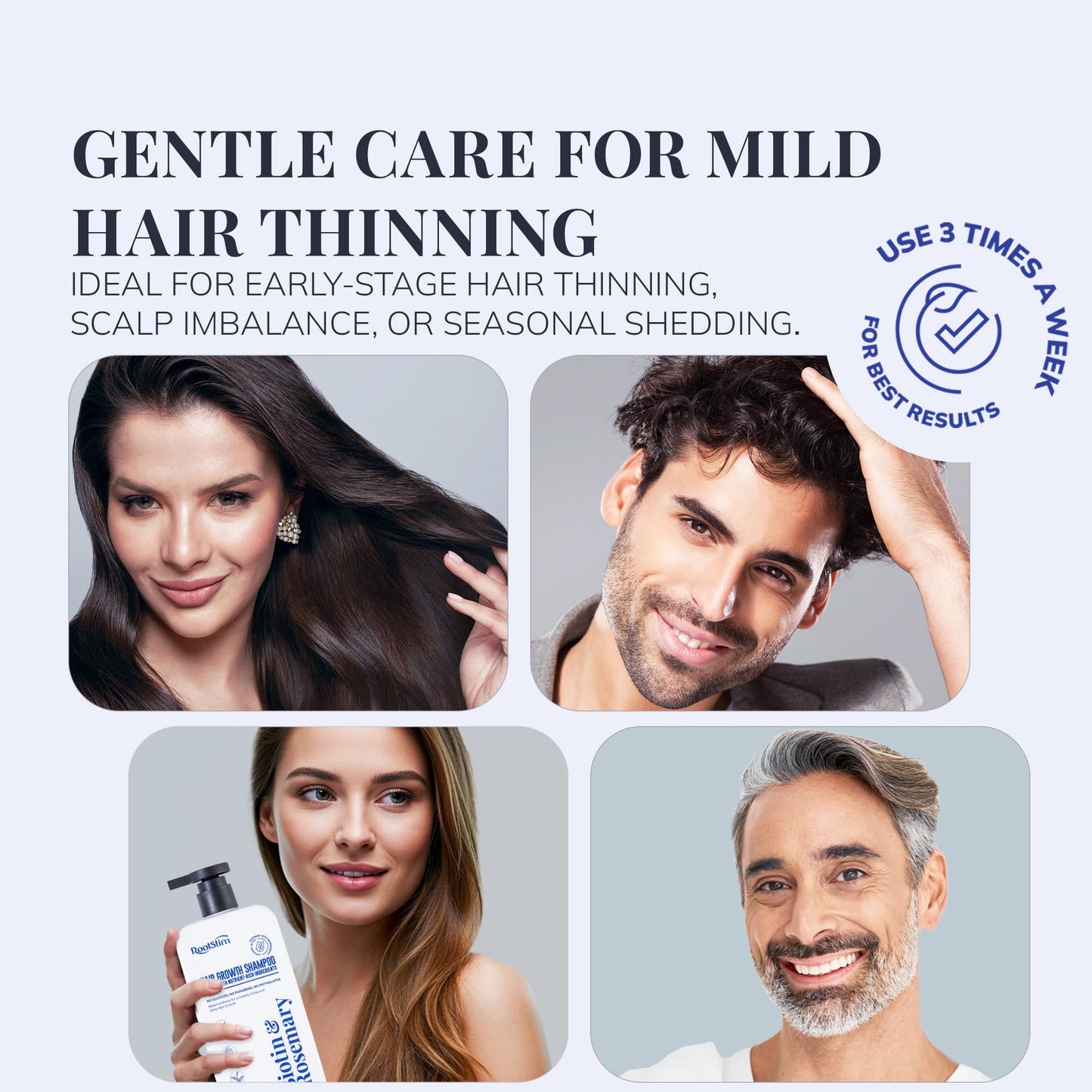 Biotin & Rosemary Hair Growth Shampoo 10 fl oz – Sulfate-Free Thickening Shampoo for Thinning Hair, Nourishing Formula for Fuller, Stronger Strands