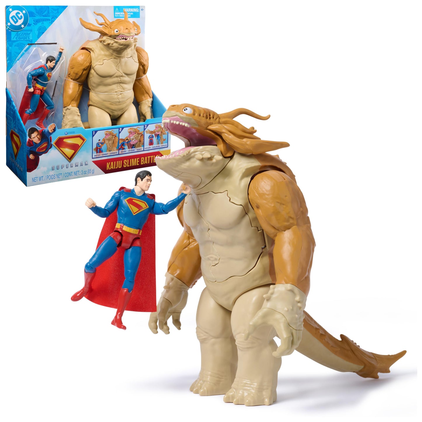 DC Comics, Superman, Superman Vs. Kaiju Slime Battle, Action Figure with GiantKids Playset, Super Heroes Toys for Boys and Girls Ages 4 and Up