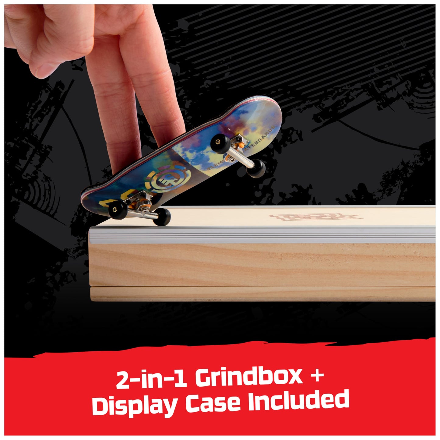 TECH DECK, Element Pro Series Finger Board with Storage Display, Built for Pros; Authentic Mini Skateboards, Kids Toys for Ages 6 and up