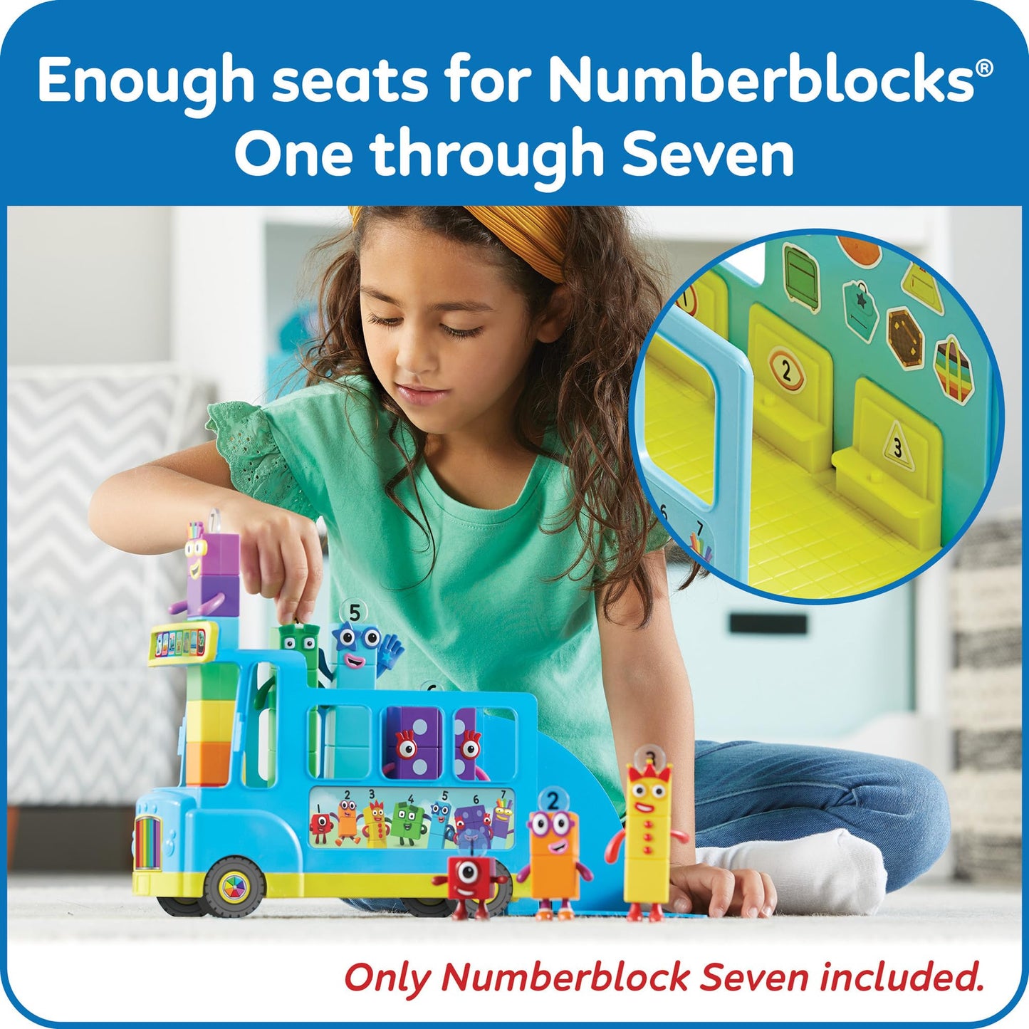 hand2mind Numberblocks Rainbow Counting Bus – Musical Playset for Kids 3-5, Toddler Learning, Number Toys, Math & Birthday Gifts