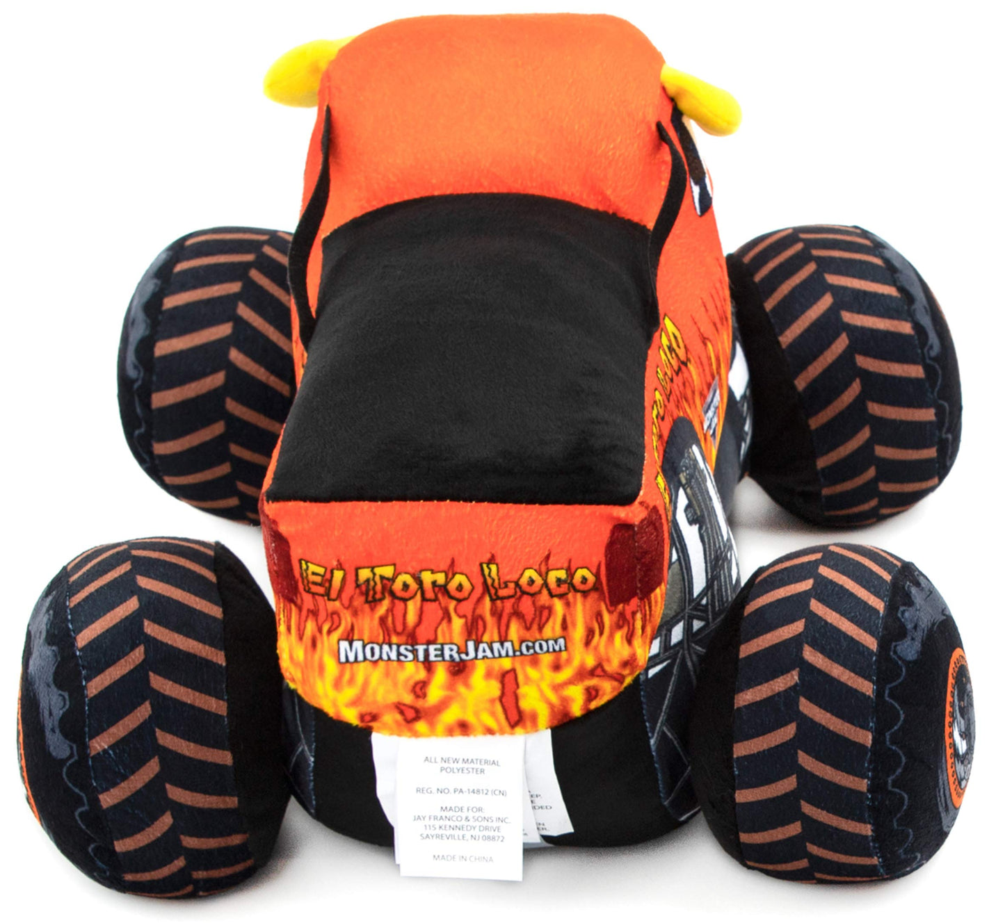 Jay Franco Monster Jam Plush Stuffed El Toro Loco Pillow Buddy - Super Soft Polyester Microfiber, 14 inches (Official Monster Jam Product)