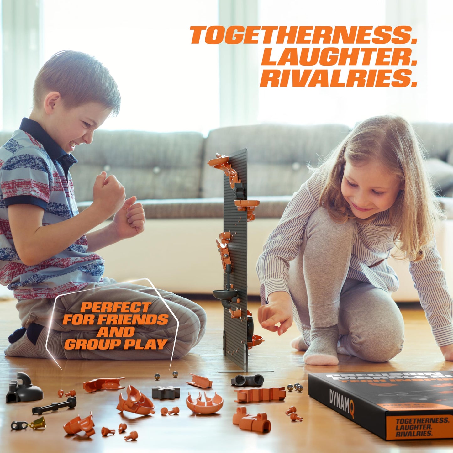 Precision Marble Run 125-Piece STEM Building Kit - 3D Marble Maze Construction Game for Kids 5+ & Adults, Educational Science Toy Gift