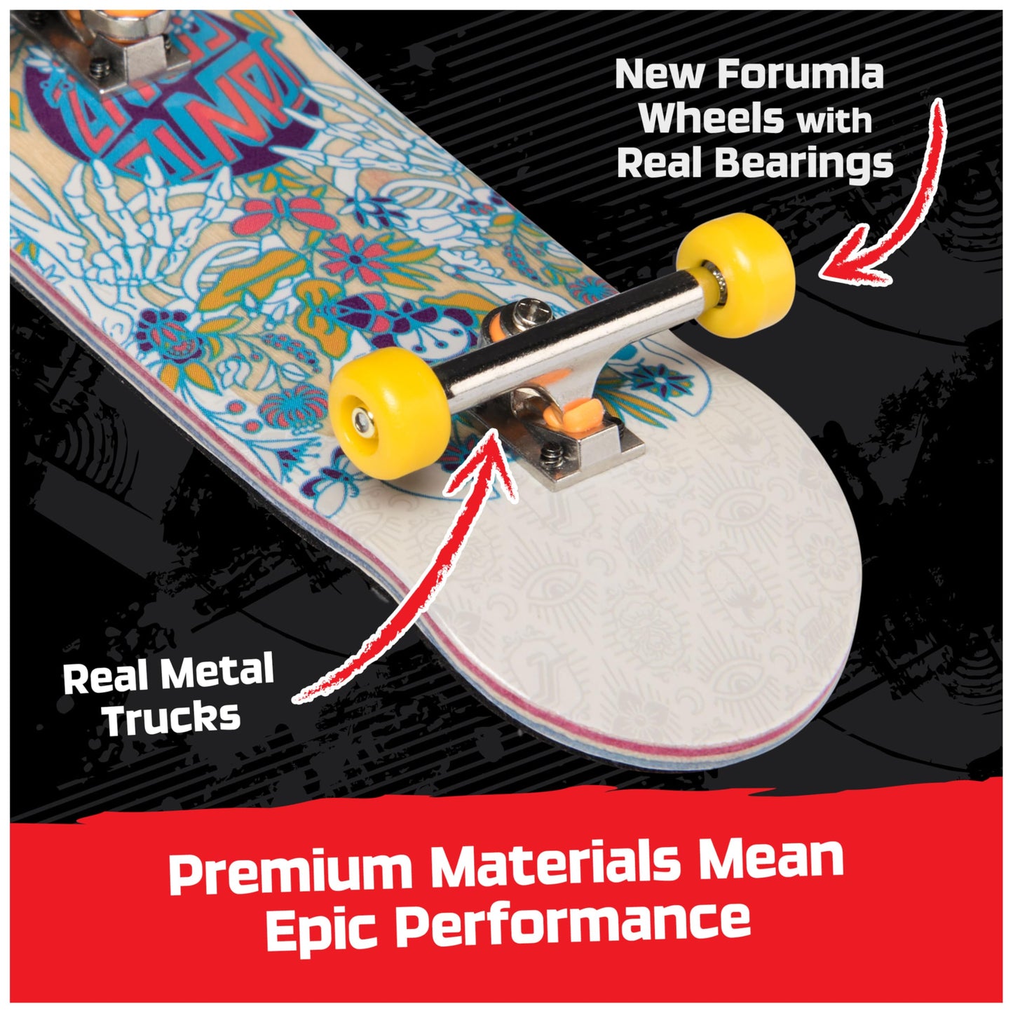 TECH DECK, Santa Cruz Pro Series Finger Board with Storage Display, Built for Pros; Authentic Mini Skateboards, Kids Toys for Ages 6 and up