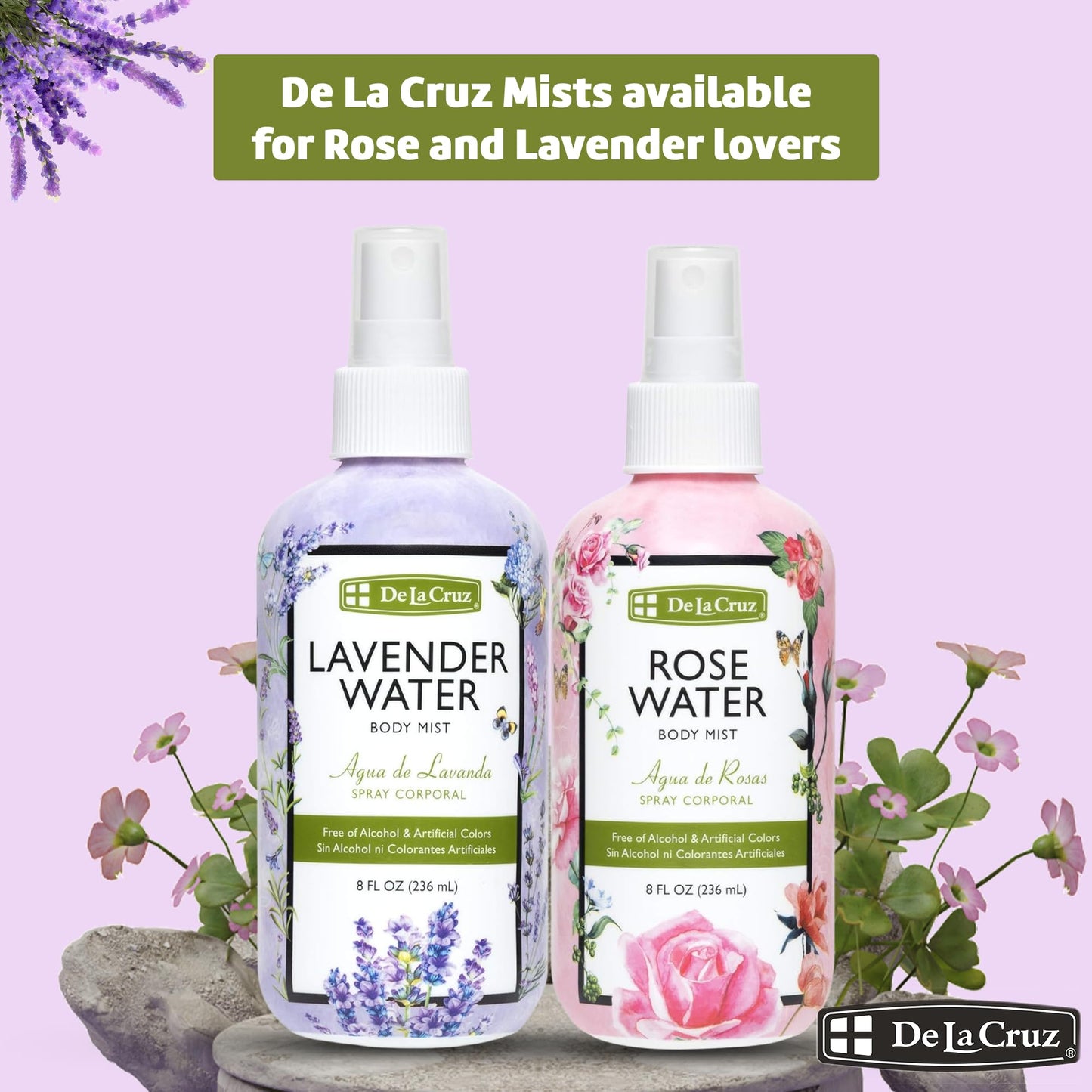 De La Cruz Lavender Water Body Mist - Lavender Spray body mist With Pure Lavender Essential Oil 8 fl oz (236 mL)