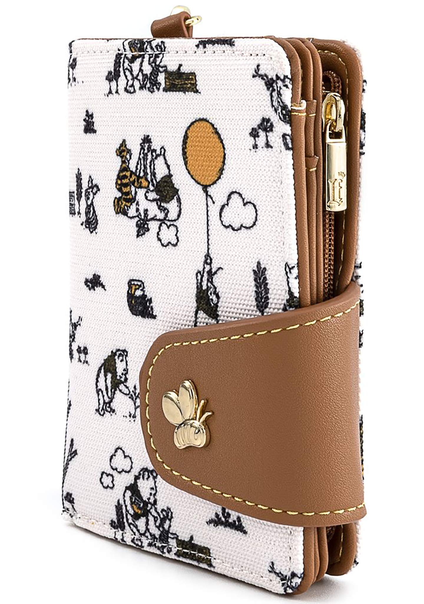 Loungefly Disney Winnie the Pooh Canvas Line Drawing Wristlet Wallet
