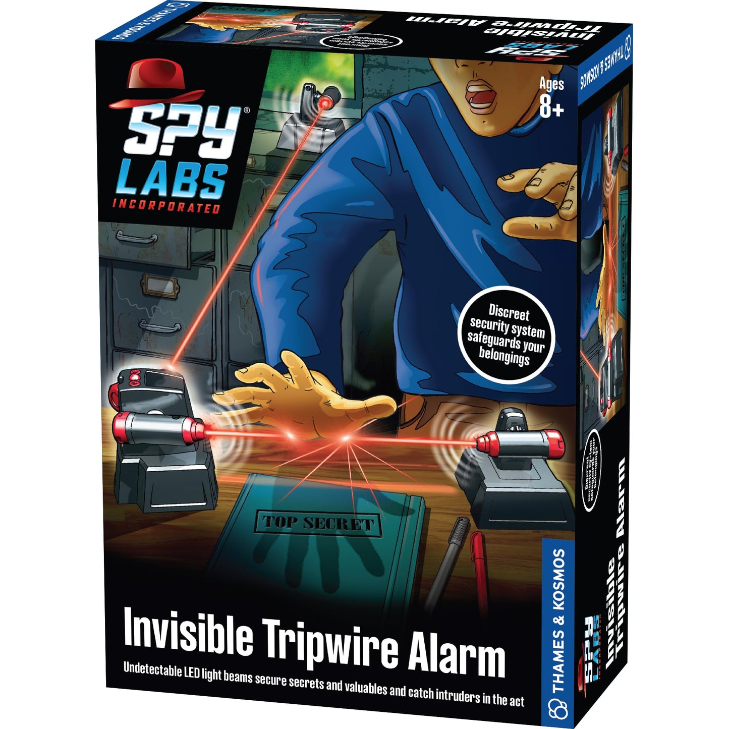Thames & Kosmos Spy Labs Invisible Tripwire Alarm – Detective Toy for Kids 8+, LED Light Security System for Pretend Play