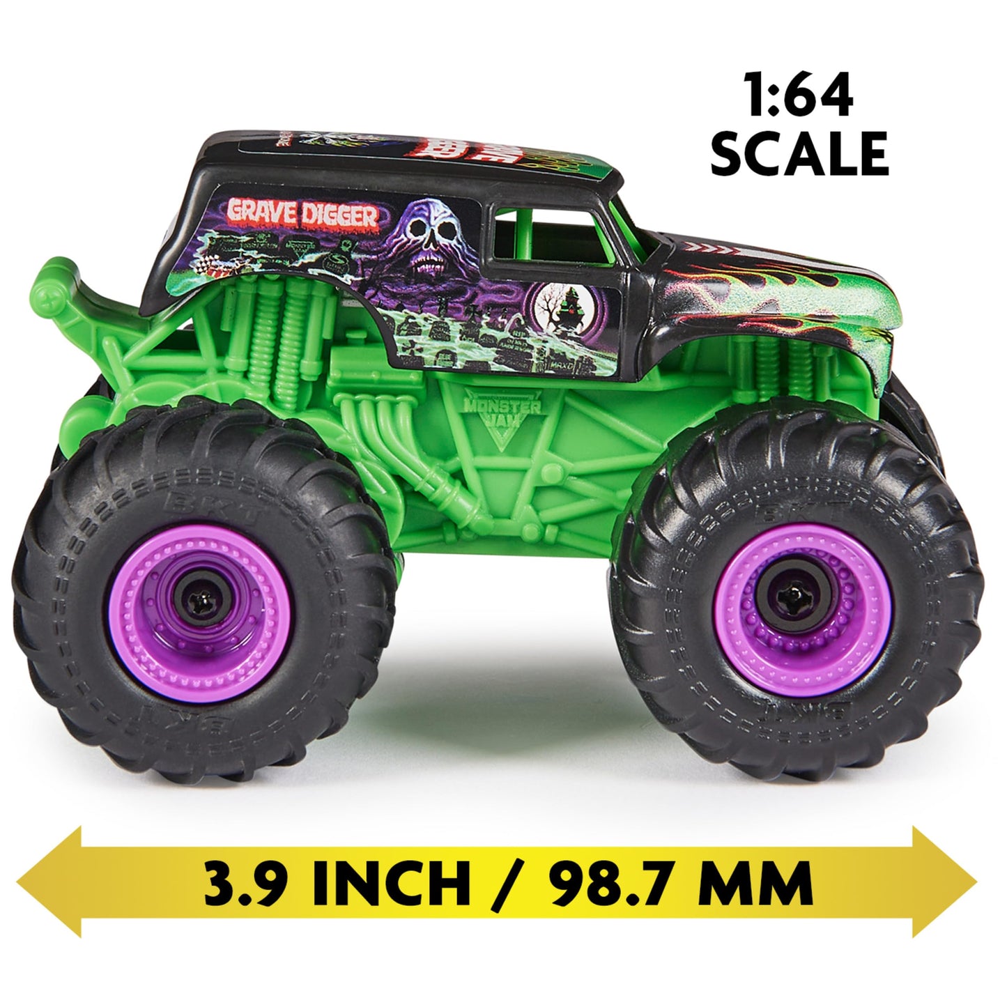 Monster Jam, Official Grave Digger Remote Control Monster Truck with Ramp, Small 1:64 Scale RC Cars Kids Toys for Boys and Girls Ages 3 4 5 6 and up