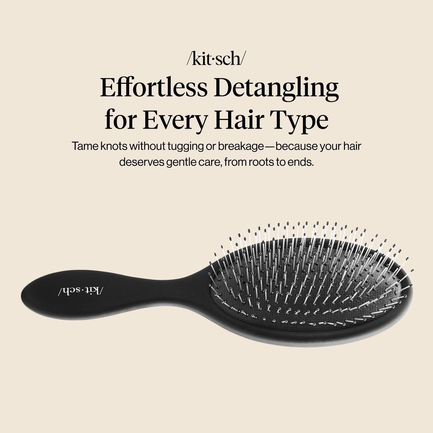 Kitsch Detangler Hair Brush for Wet & Dry Hair – Flexible Bristles for Curly, Straight, Thick, or Fine Hair – Gentle Detangling for Women, Men & Kids