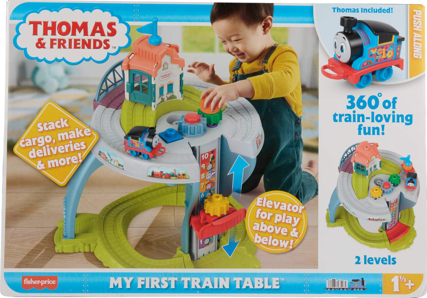 Thomas & Friends Toddler Toy My First Train Table with Track, Cargo Stacking & Fine Motor Activities for Kids Ages 18+ Months
