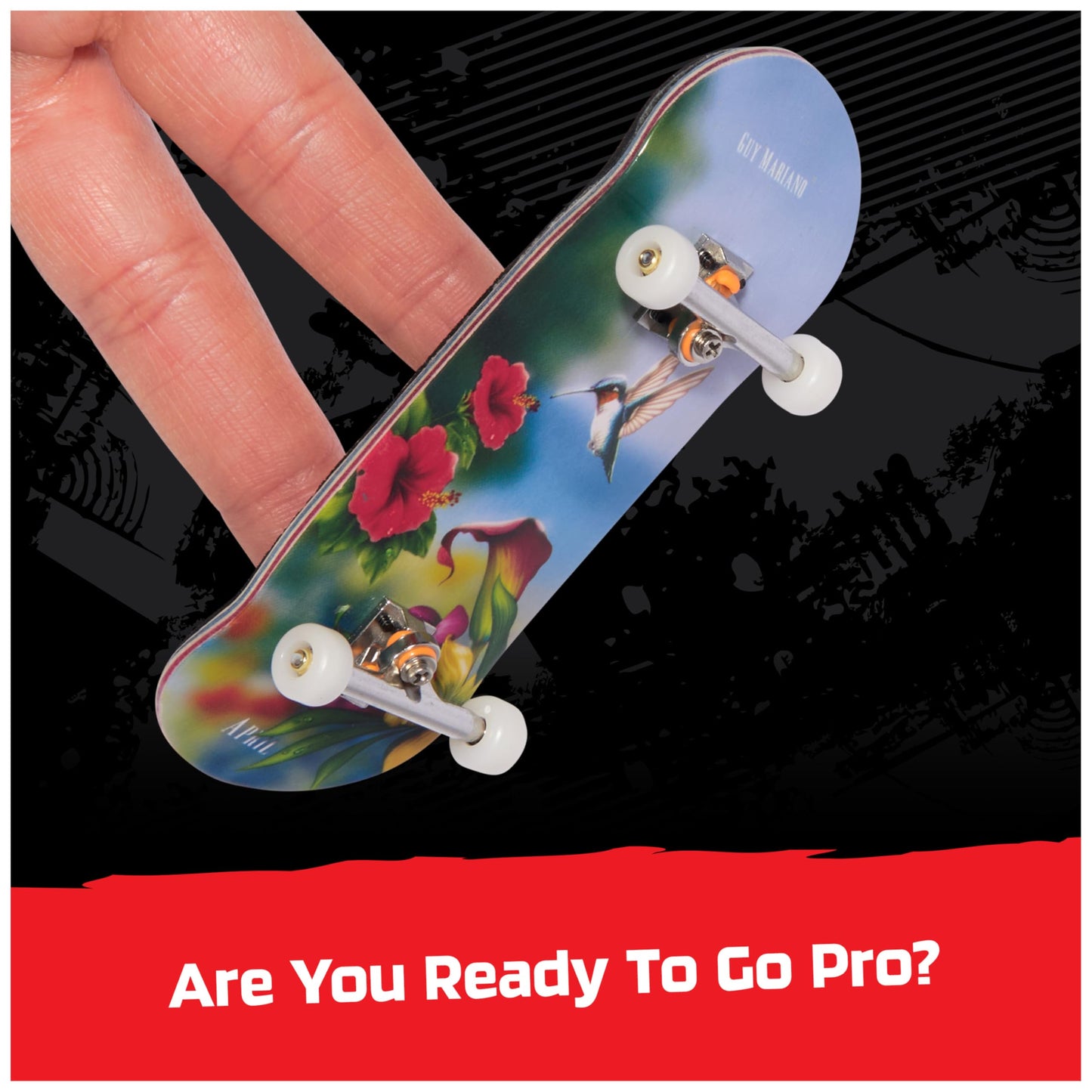 TECH DECK, April Pro Series Finger Board with Storage Display, Built for Pros; Authentic Mini Skateboards, Kids Toys for Ages 6 and up