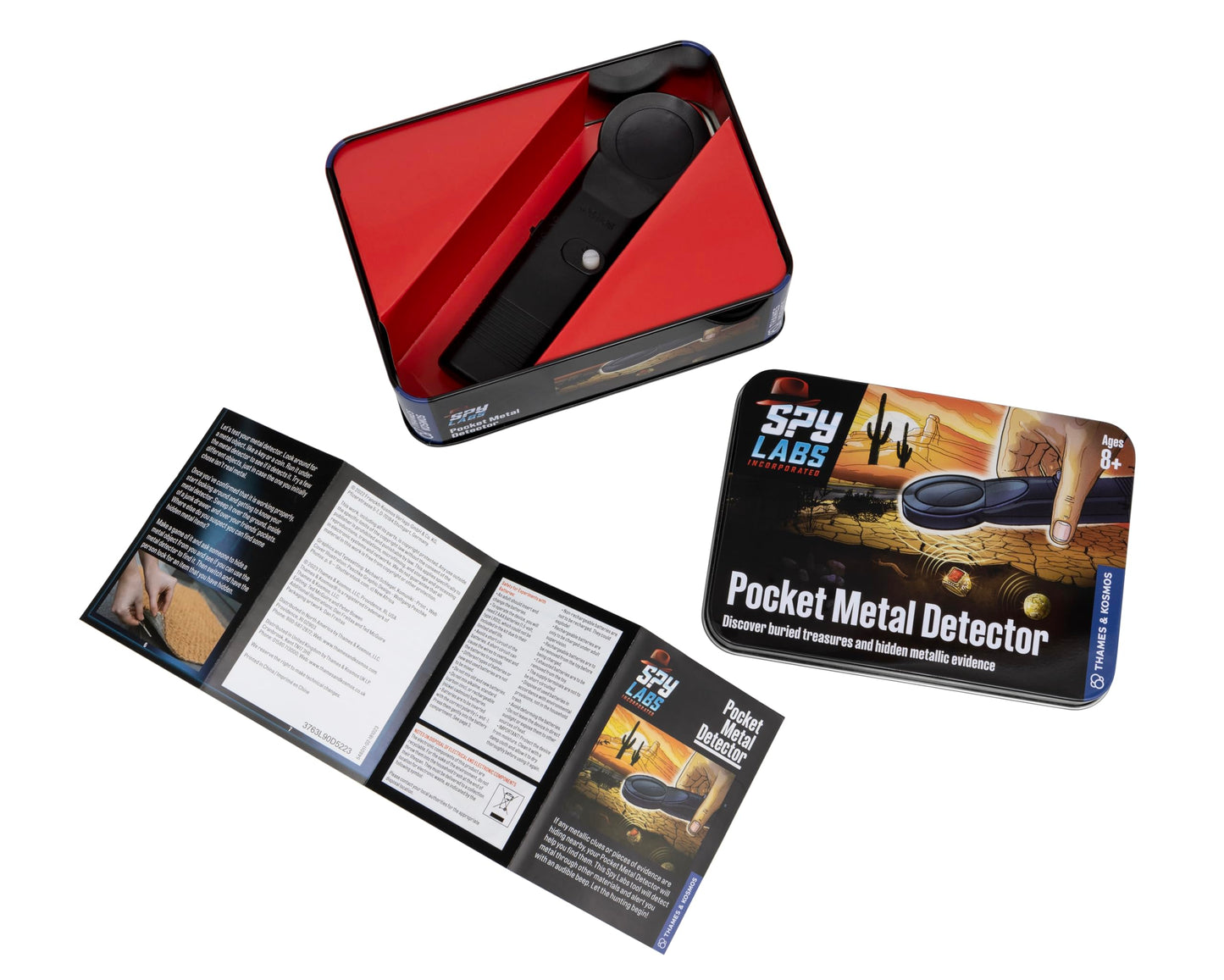 Thames & Kosmos Spy Labs Pocket Metal Detector – Detect Metallic Evidence | Detective Gear & Tools for Young Investigators