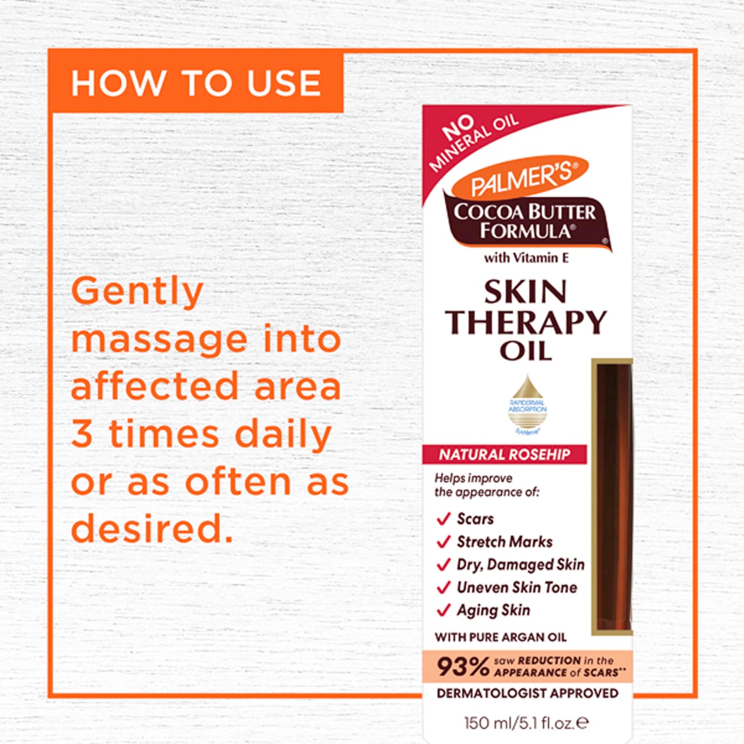 Palmer's Cocoa Butter Formula Skin Therapy Moisturizing Body Oil with Vitamin E, Rosehip Fragrance, 5.1 Ounces